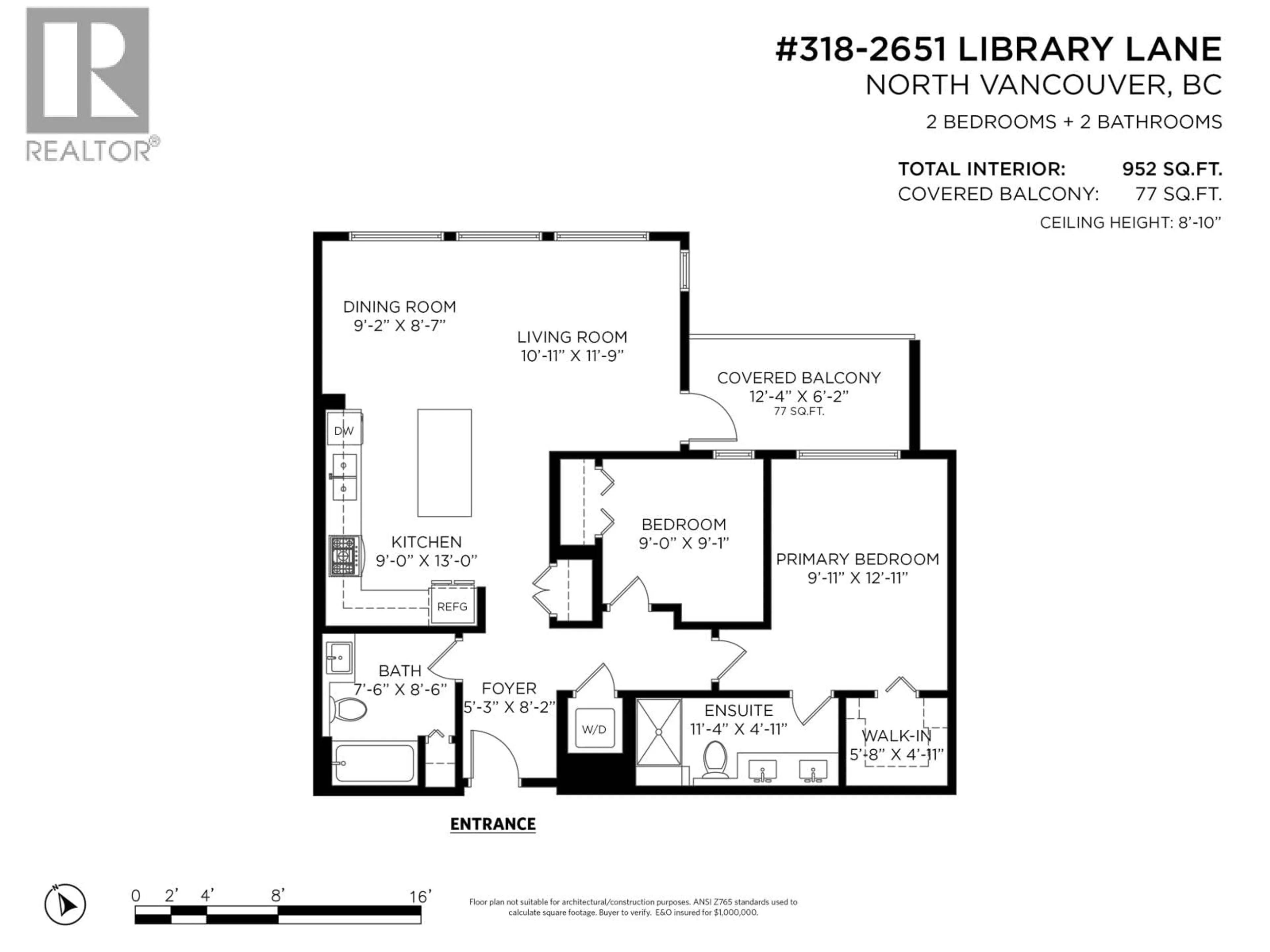 Floor plan for 318 - 2651 LIBRARY LANE, North Vancouver British Columbia V7J0C1