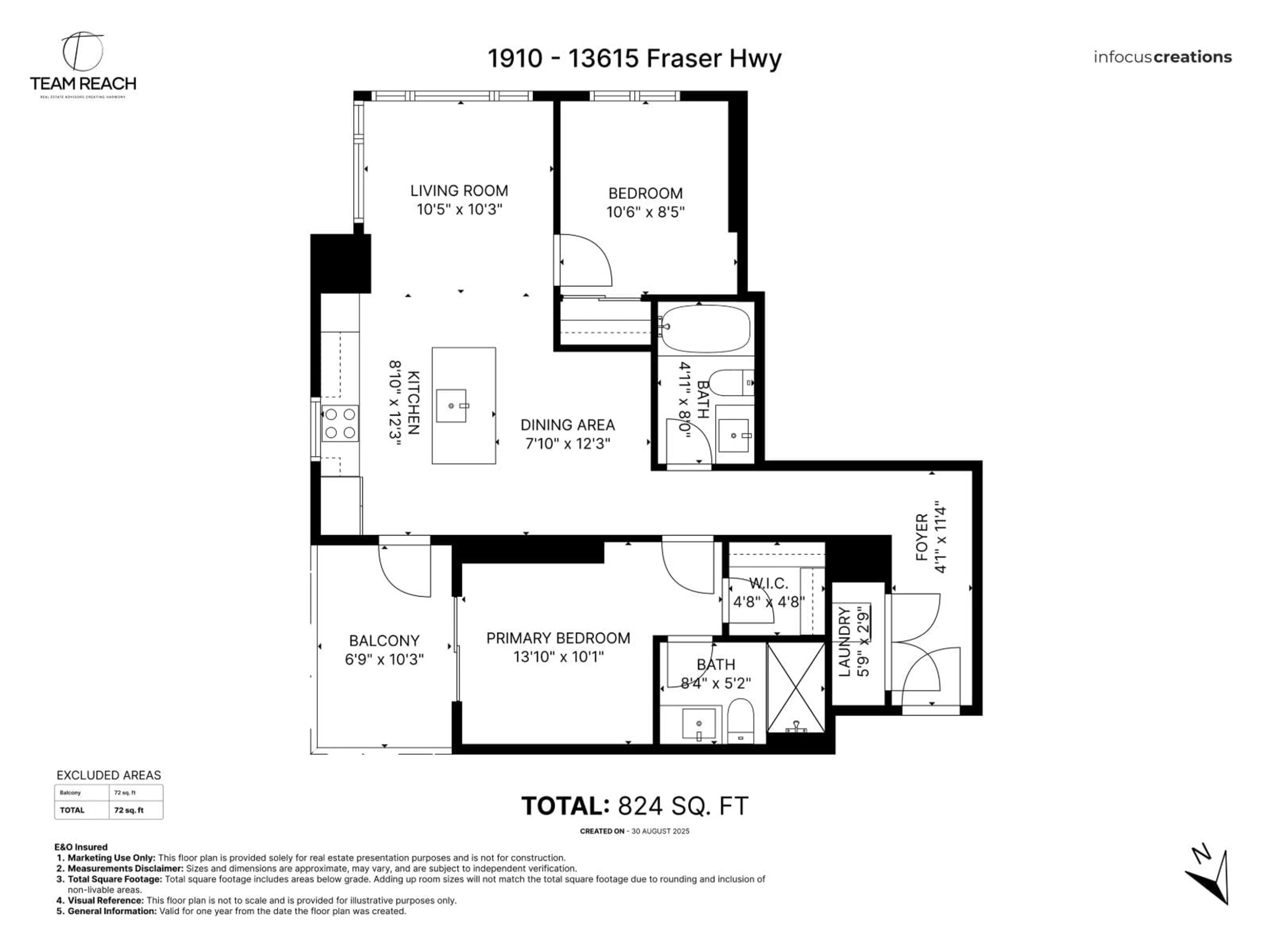Floor plan for 1910 - 13615 FRASER, Surrey British Columbia V3T0P7