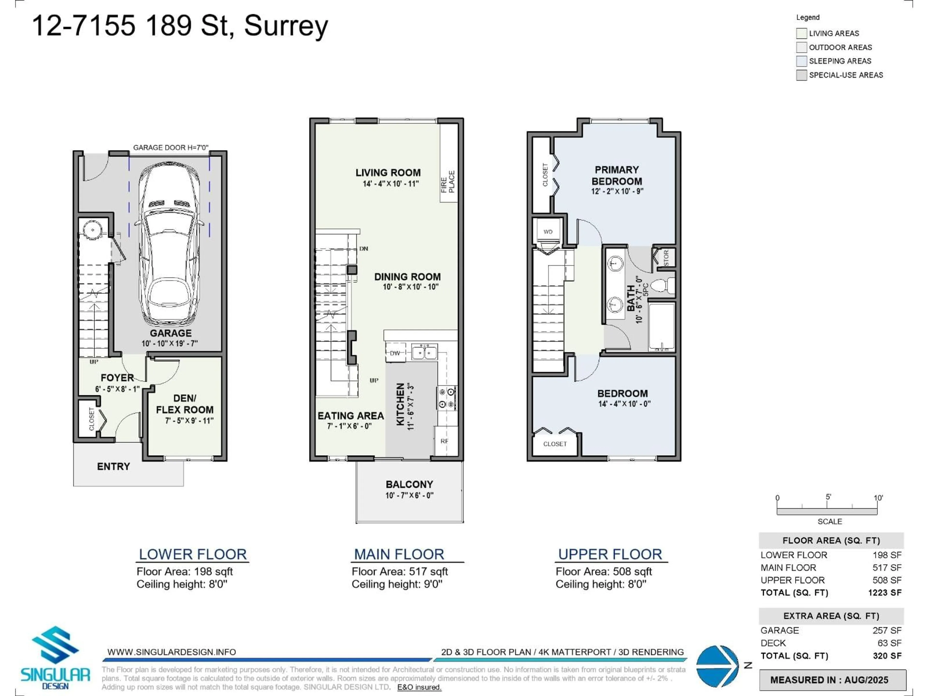 Floor plan for 12 - 7155 189, Surrey British Columbia V4N5S8