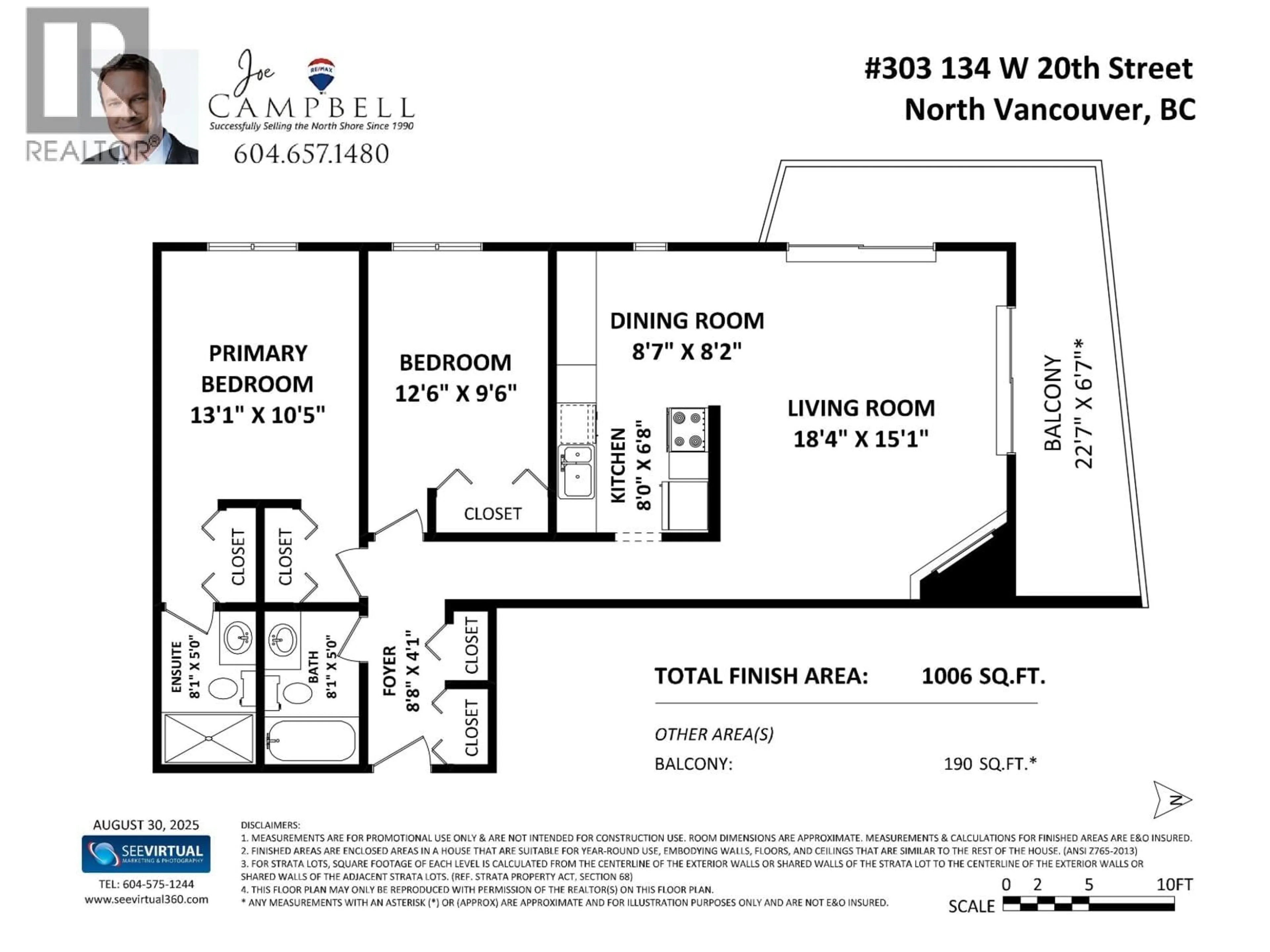 Floor plan for 303 - 134 20TH STREET, North Vancouver British Columbia V7M1Y4