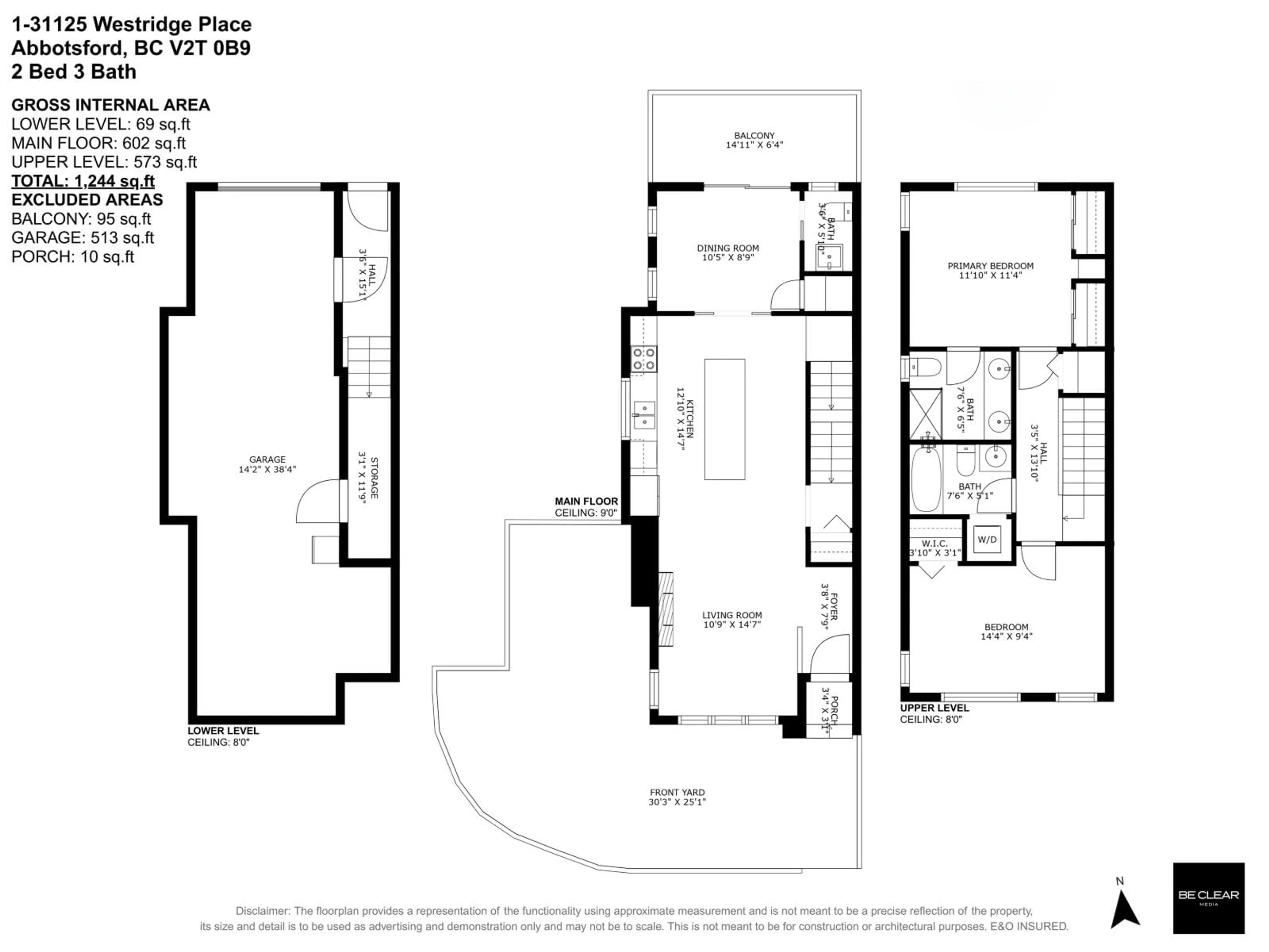 Floor plan for 1 - 31125 WESTRIDGE, Abbotsford British Columbia V2T0B9