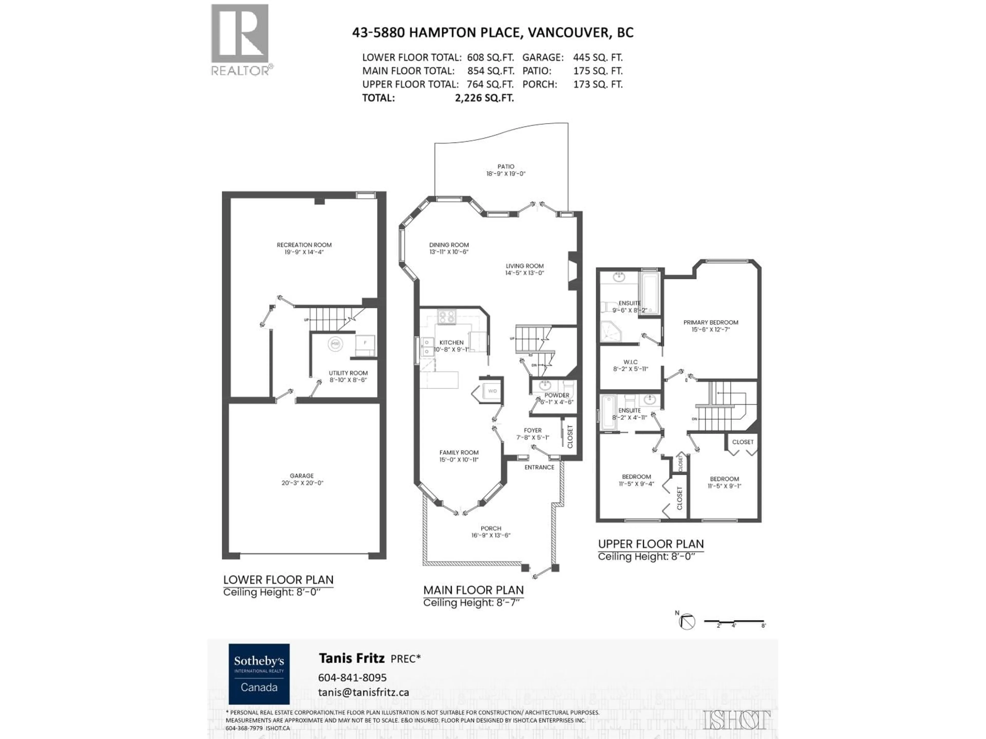 Floor plan for 43 - 5880 HAMPTON PLACE, Vancouver British Columbia V6T2E9