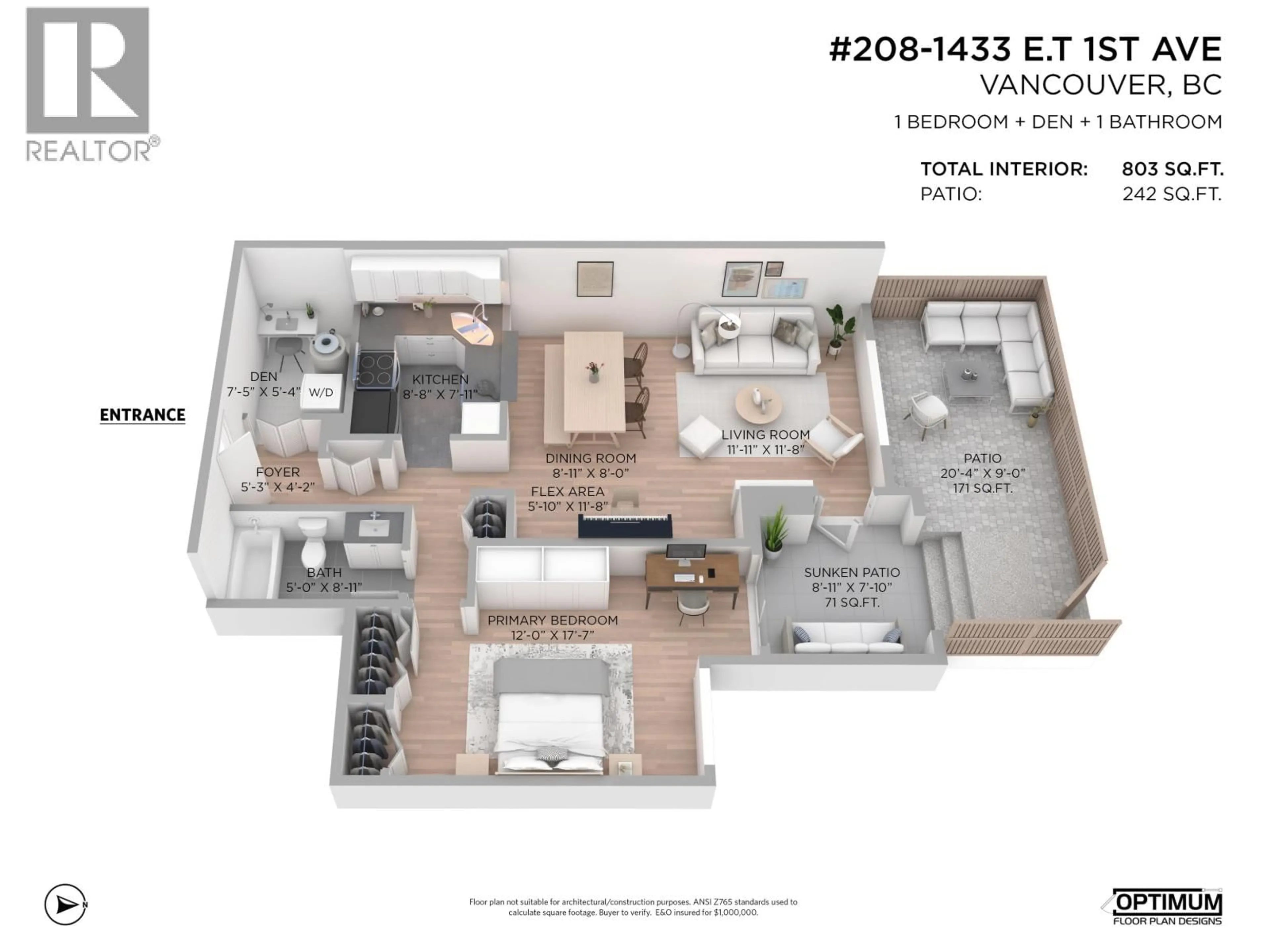 Floor plan for 208 - 1433 1ST AVENUE, Vancouver British Columbia V5N1A4