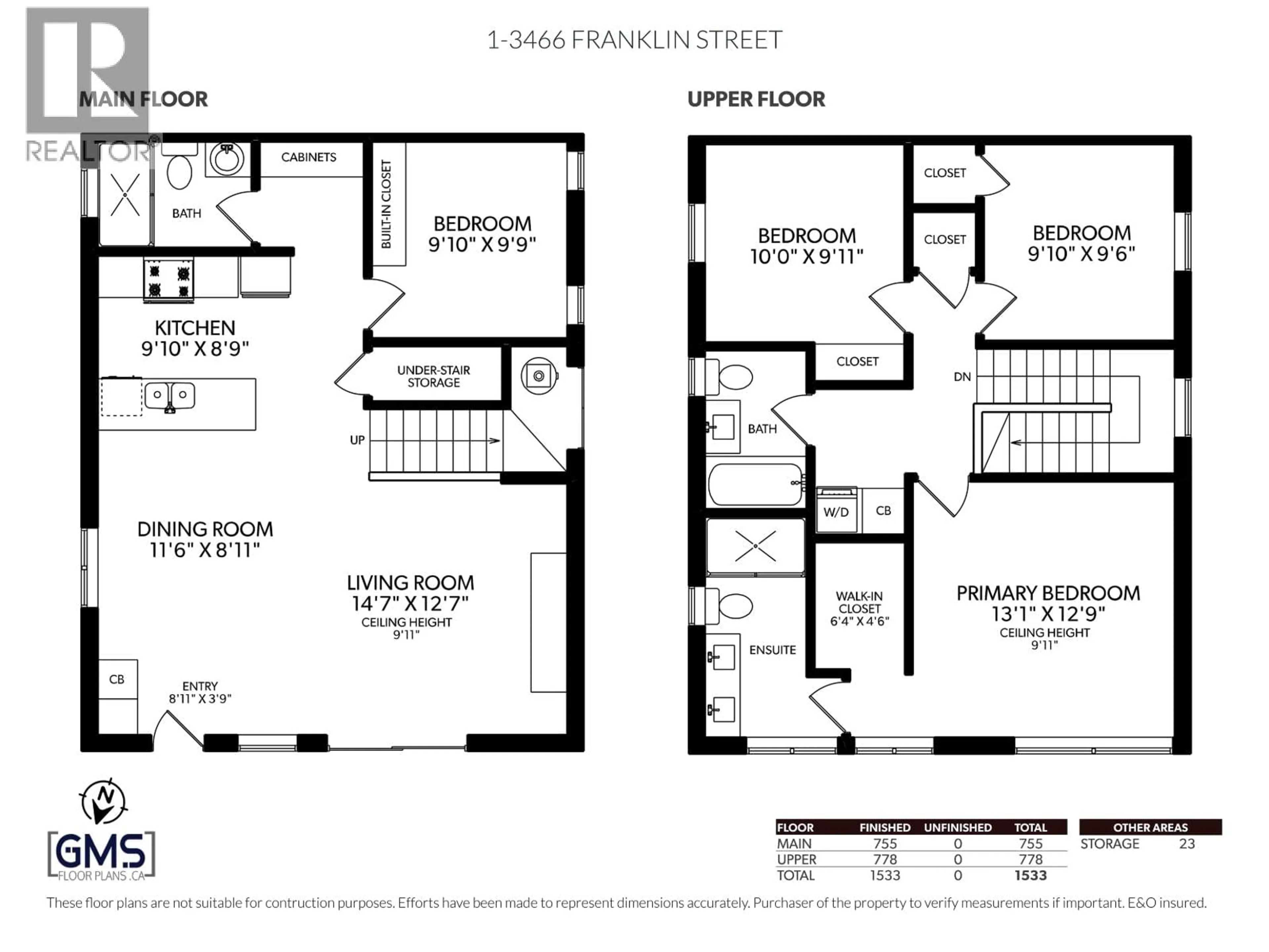 Floor plan for 1 - 3466 FRANKLIN STREET, Vancouver British Columbia V5K1Y3