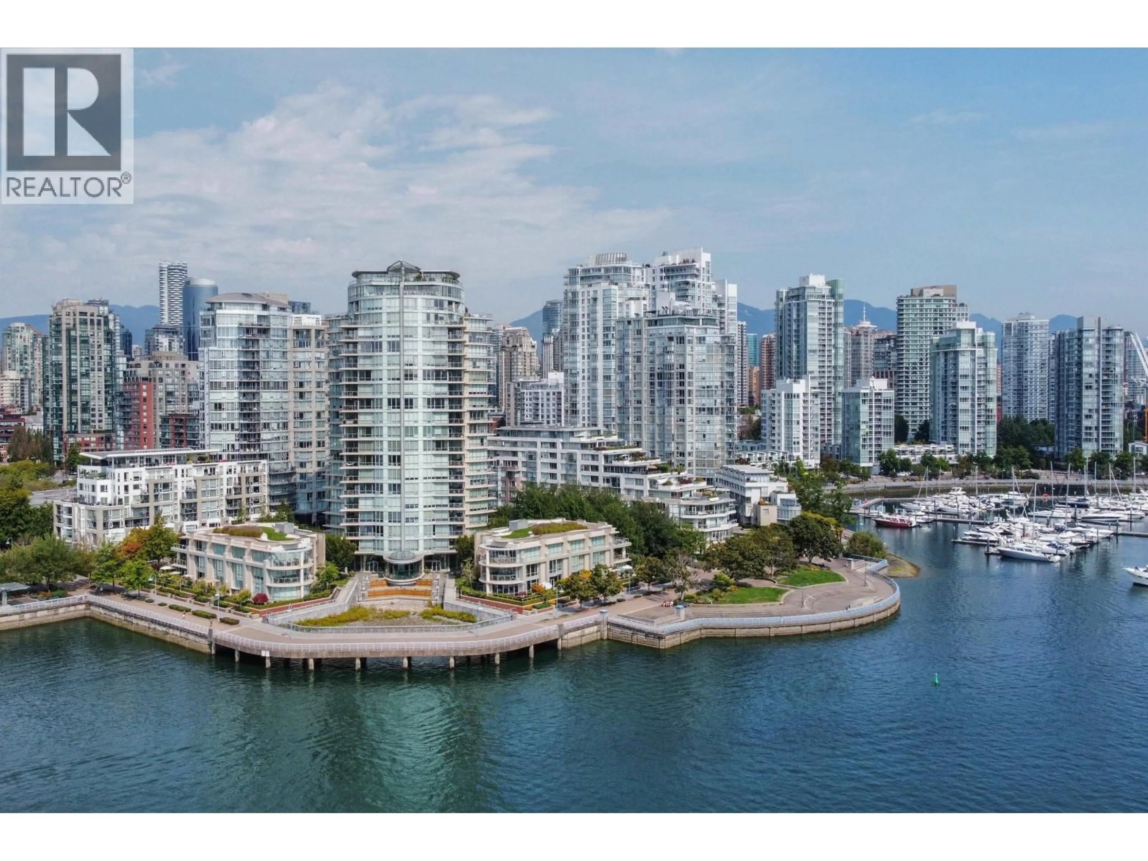 A pic from outside/outdoor area/front of a property/back of a property/a pic from drone, water/lake/river/ocean view for 110 - 1328 MARINASIDE CRESCENT, Vancouver British Columbia V6Z3B3