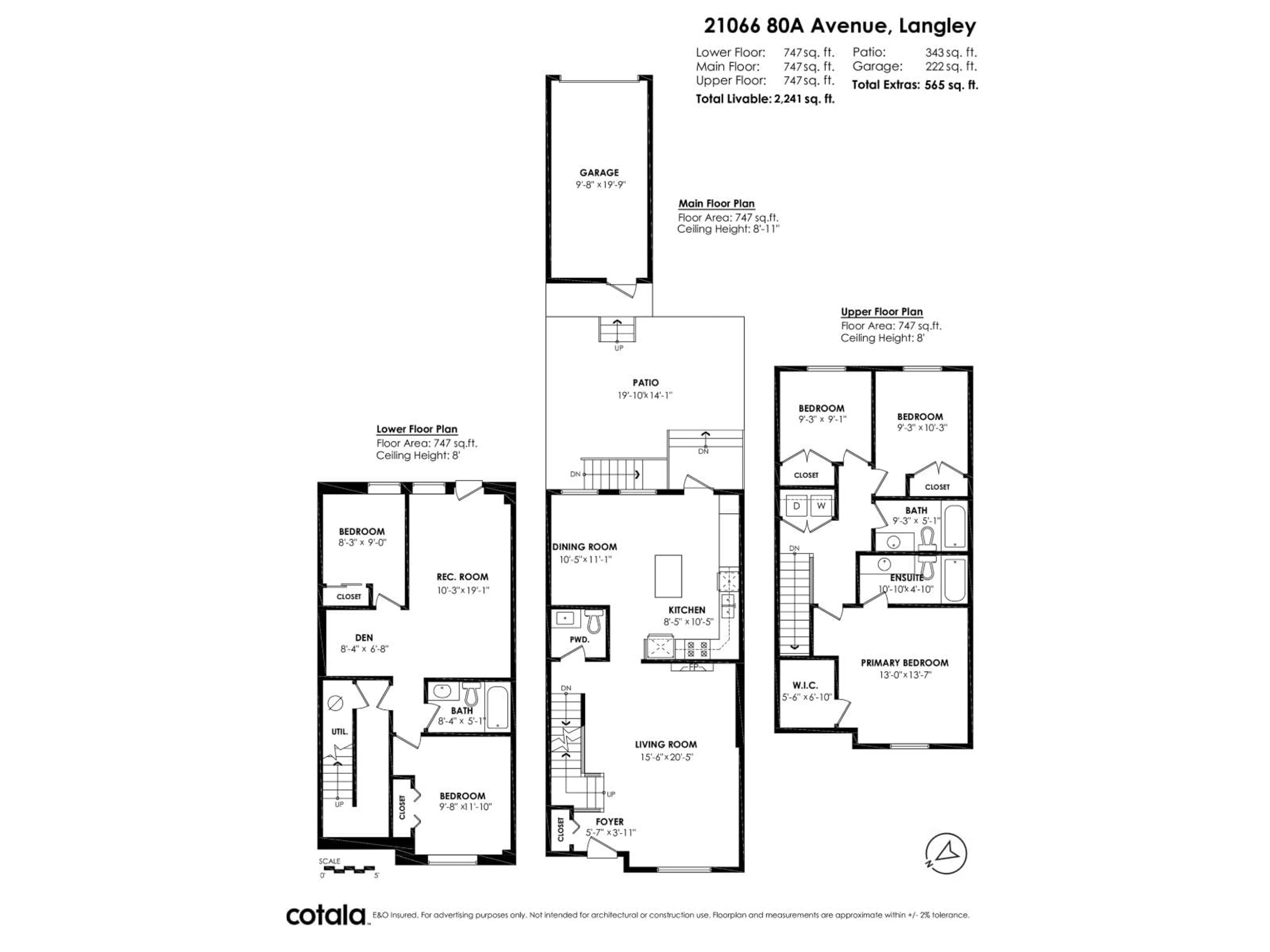 Floor plan for 21066 80A, Langley British Columbia V2Y0J4