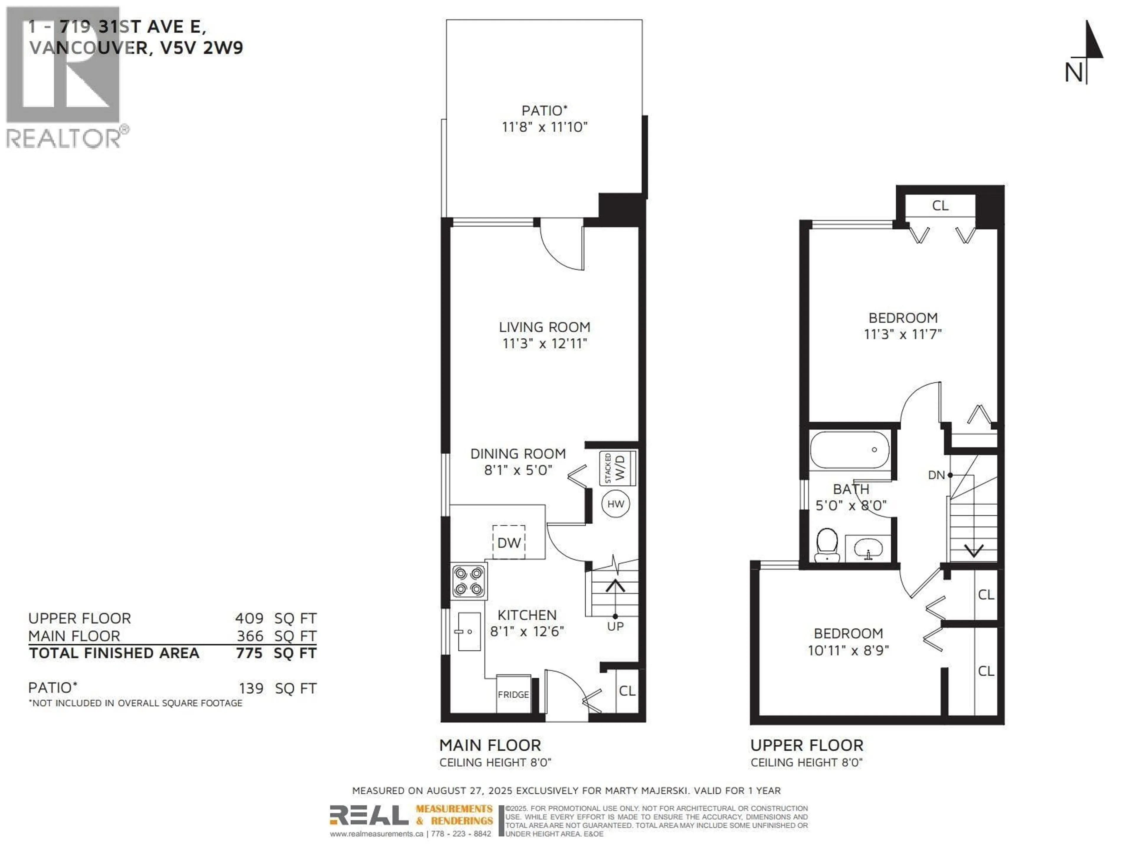 Floor plan for 1 - 719 31ST AVENUE, Vancouver British Columbia V5V2W9