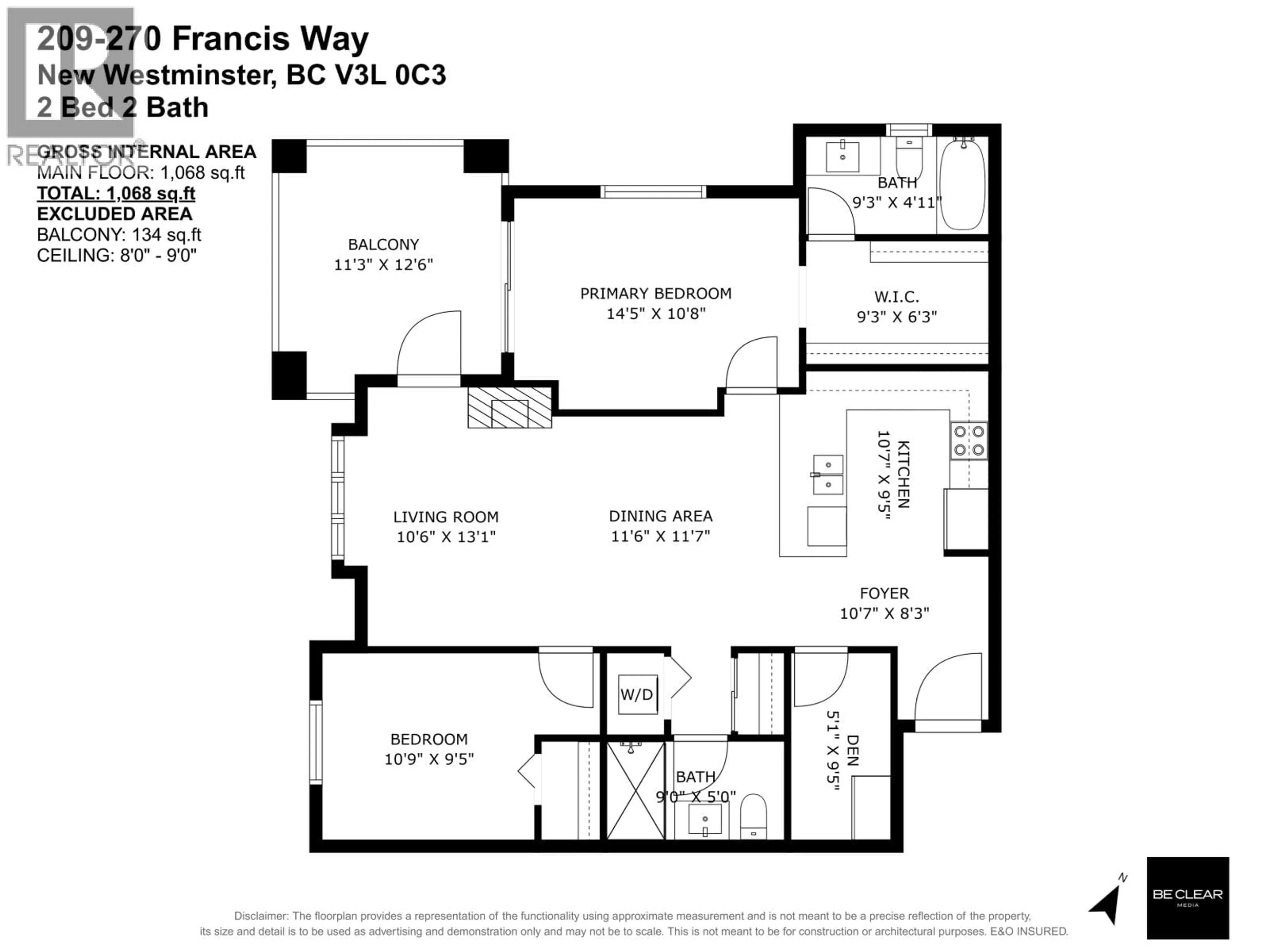Floor plan for 209 - 270 FRANCIS WAY, New Westminster British Columbia V3L0C3