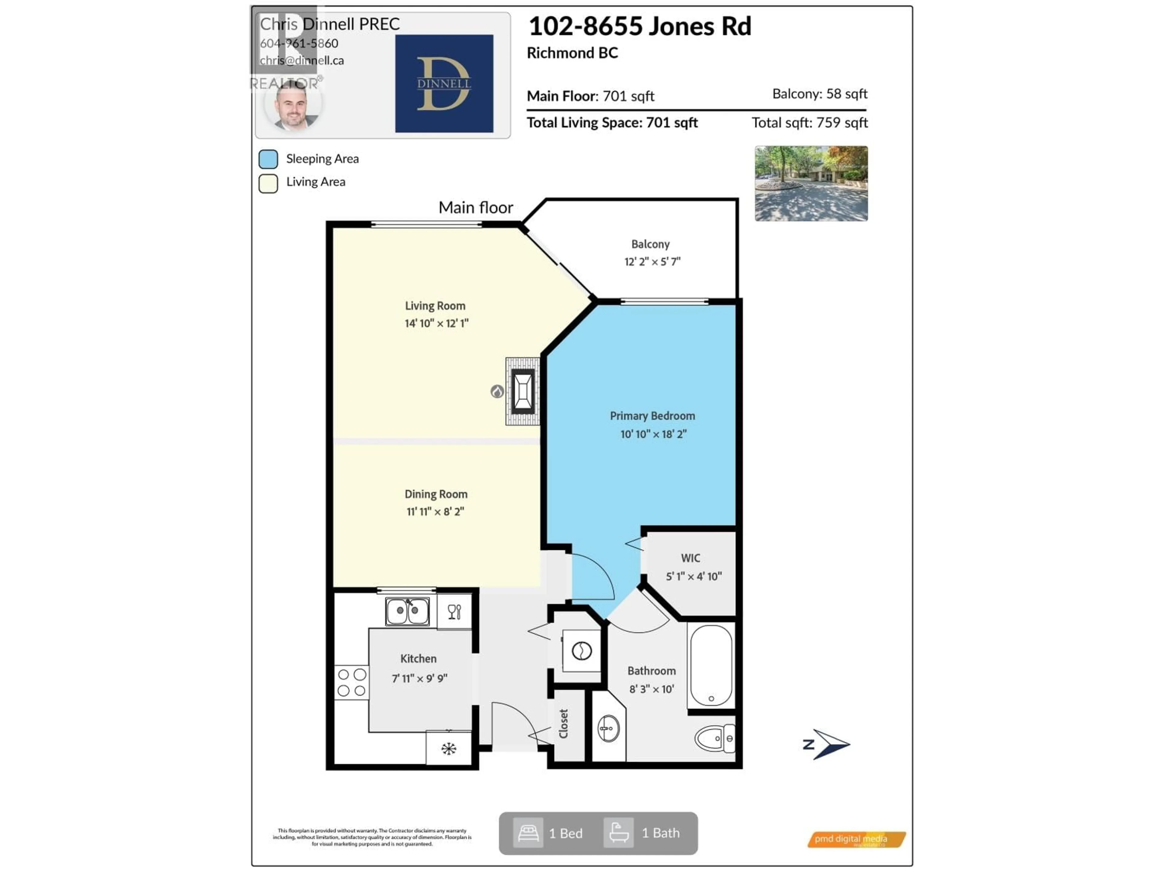 Floor plan for 102 - 8655 JONES ROAD, Richmond British Columbia V6Y3V7
