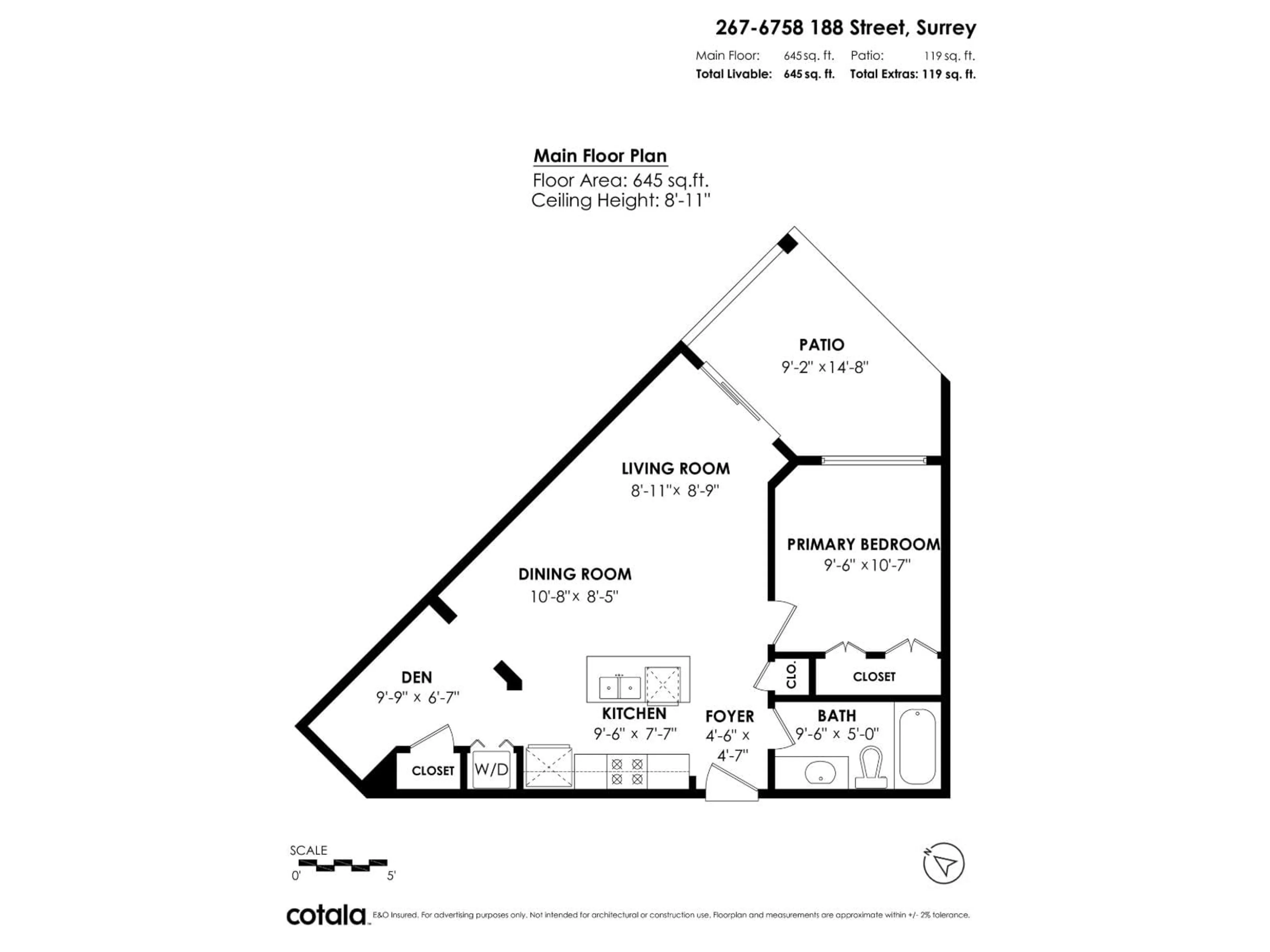 Floor plan for 267 - 6758 188, Surrey British Columbia V4N6K2