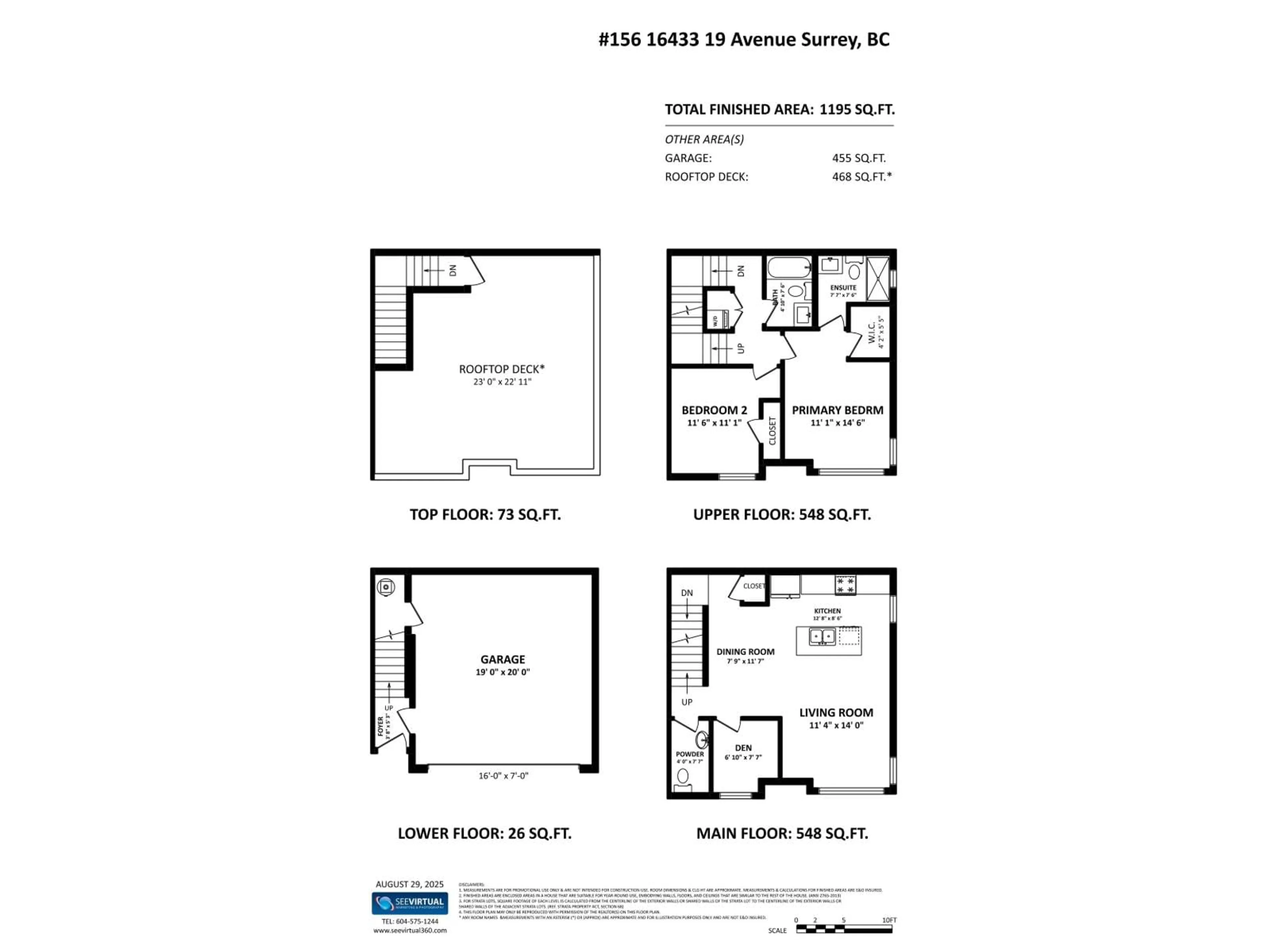 Floor plan for 156 - 16433 19, Surrey British Columbia V3Z0Z1