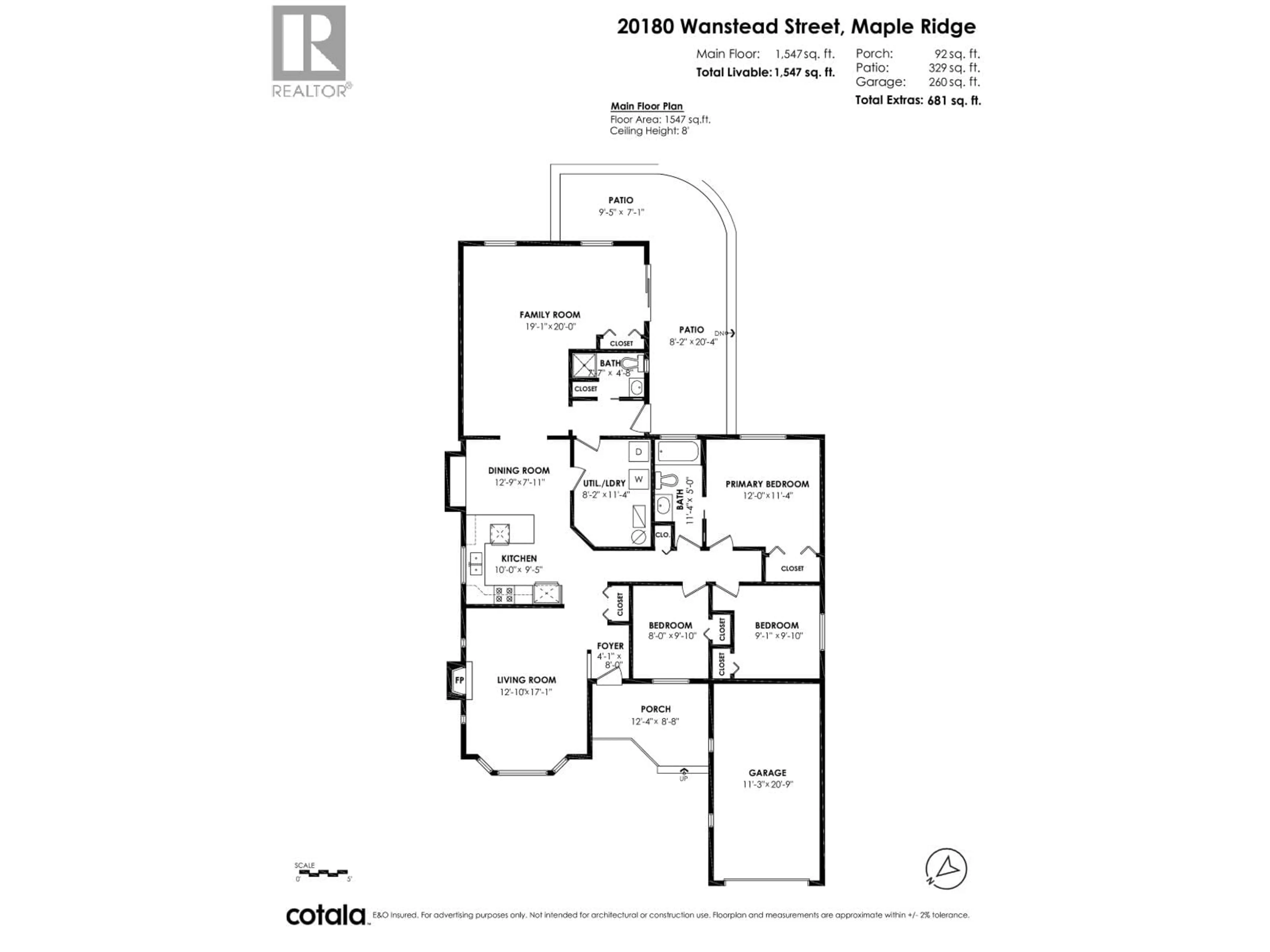Floor plan for 20180 WANSTEAD STREET, Maple Ridge British Columbia V2X1H8