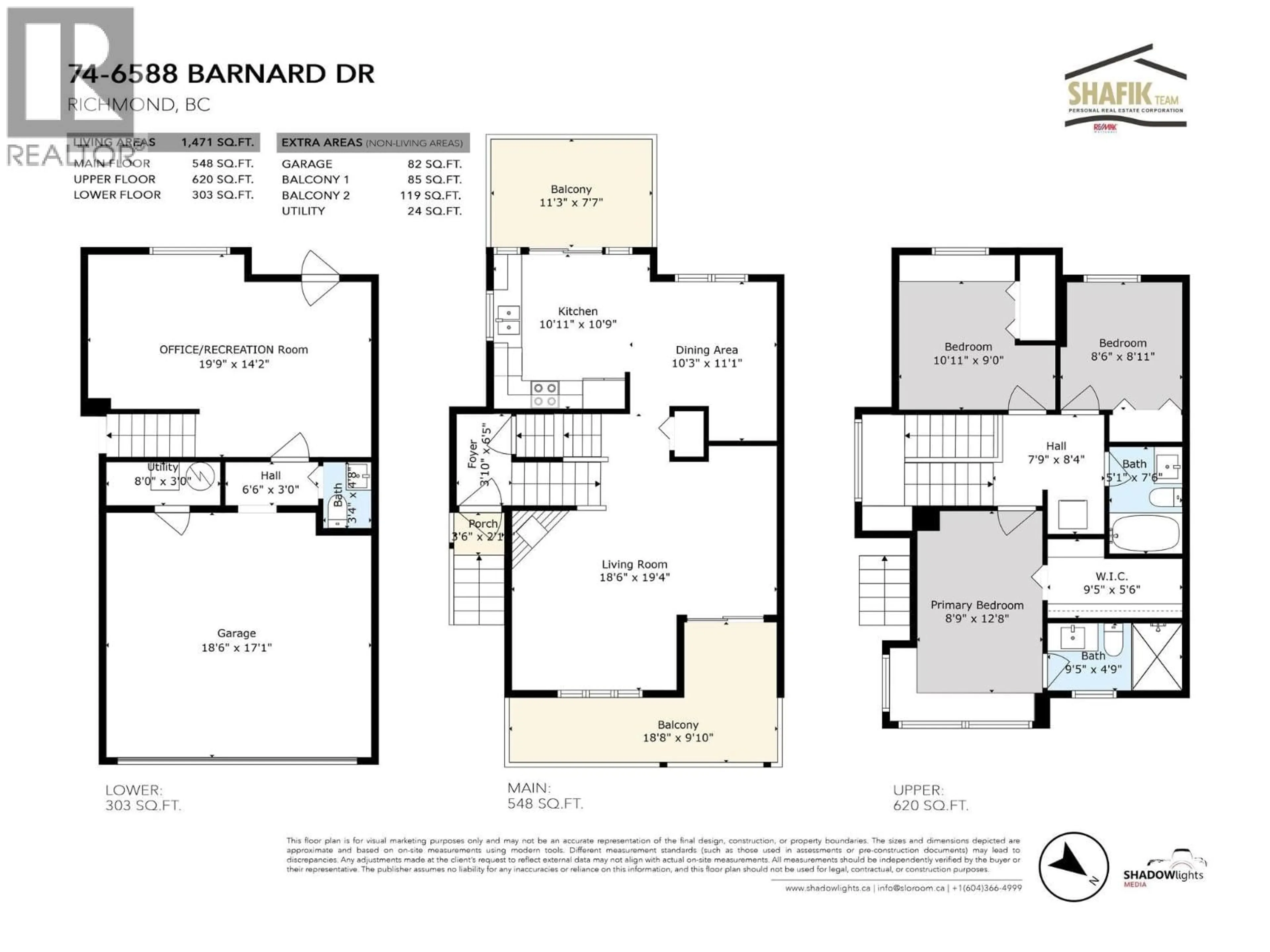 Floor plan for 74 - 6588 BARNARD DRIVE, Richmond British Columbia V7C5R8