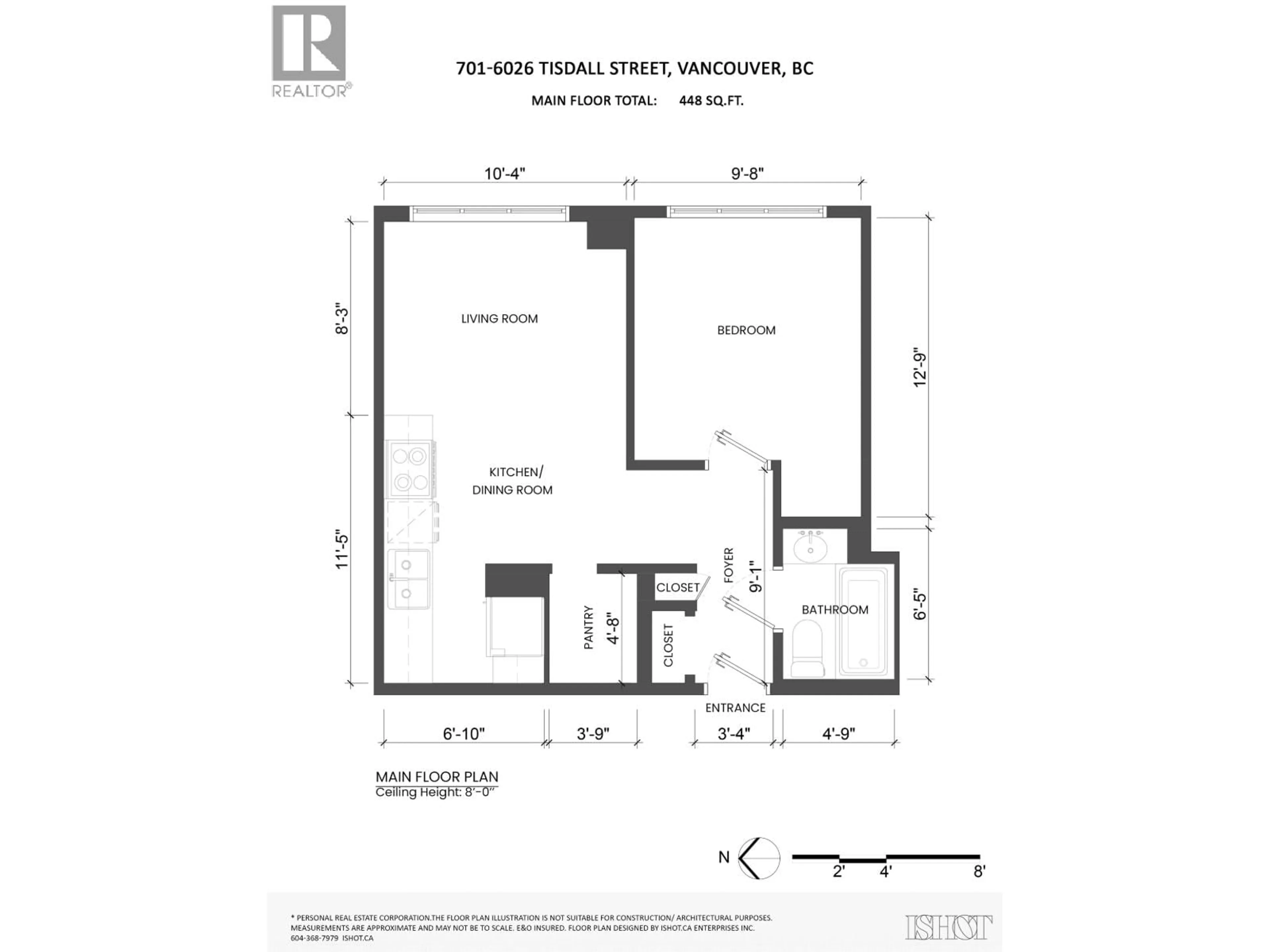 Floor plan for 701 - 6026 TISDALL STREET, Vancouver British Columbia V5Z3N2
