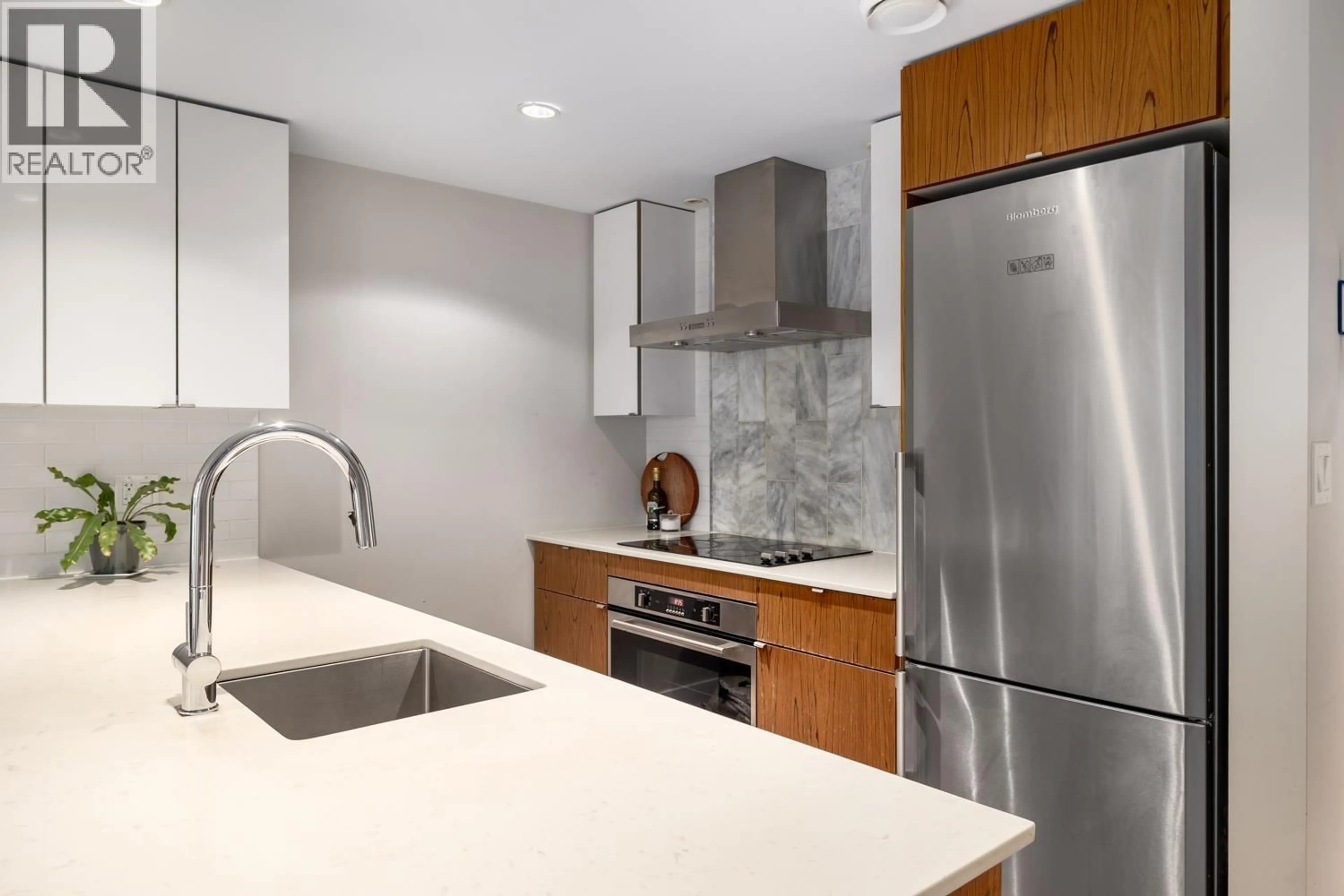 Contemporary kitchen, ceramic/tile floor for 218 - 159 2ND AVENUE, Vancouver British Columbia V5Y0L8