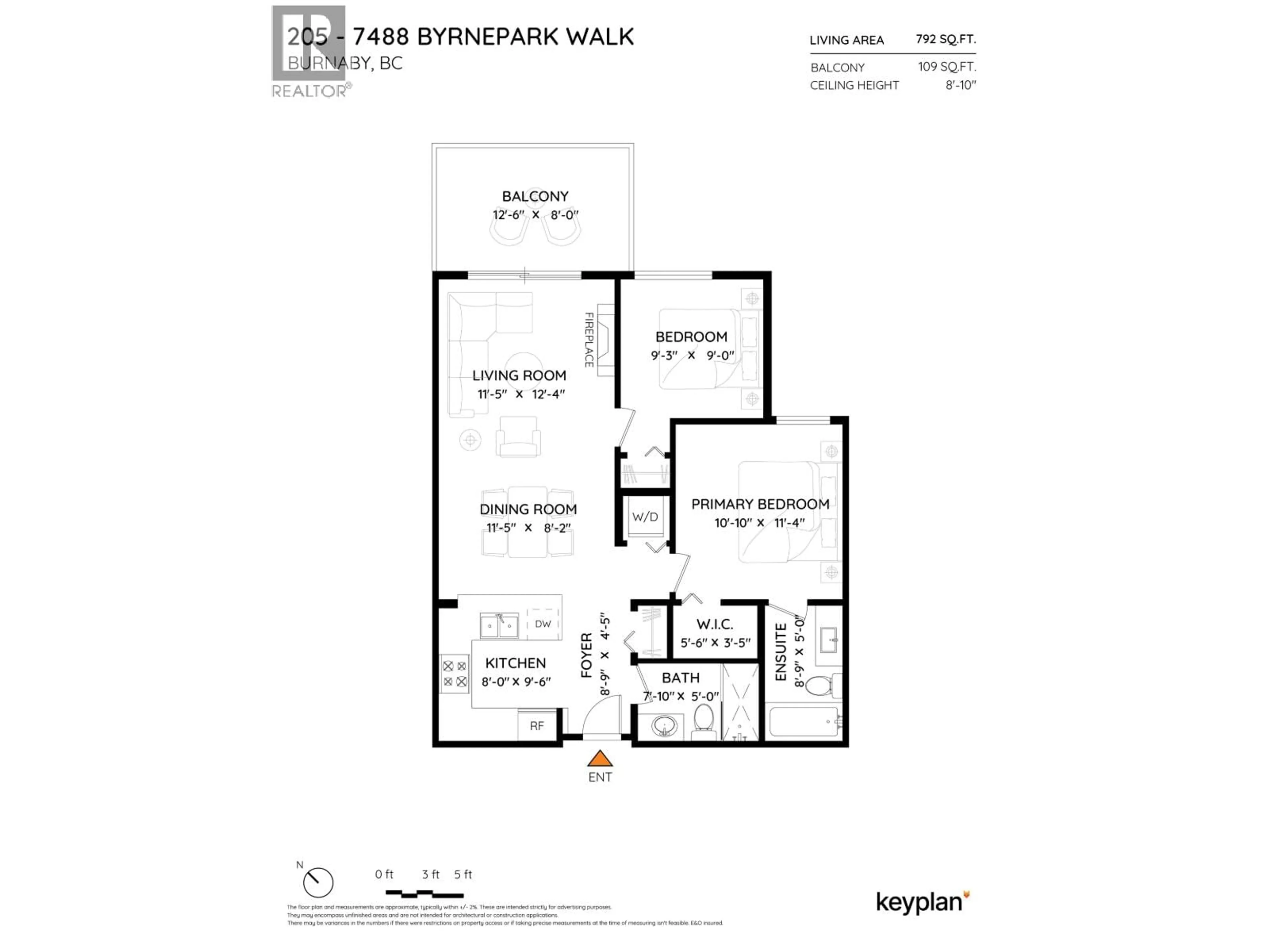Floor plan for 205 - 7488 BYRNEPARK WALK, Burnaby British Columbia V3N0B6