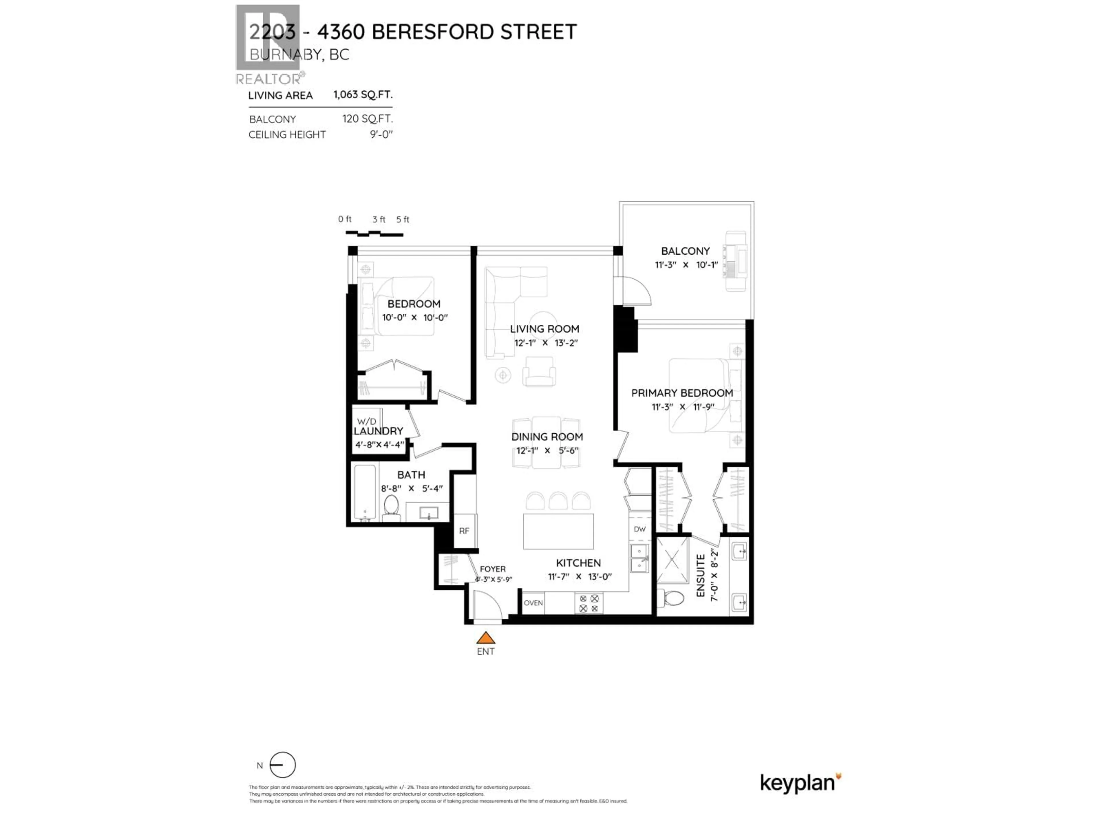 Floor plan for 2203 - 4360 BERESFORD STREET, Burnaby British Columbia V5H0G2