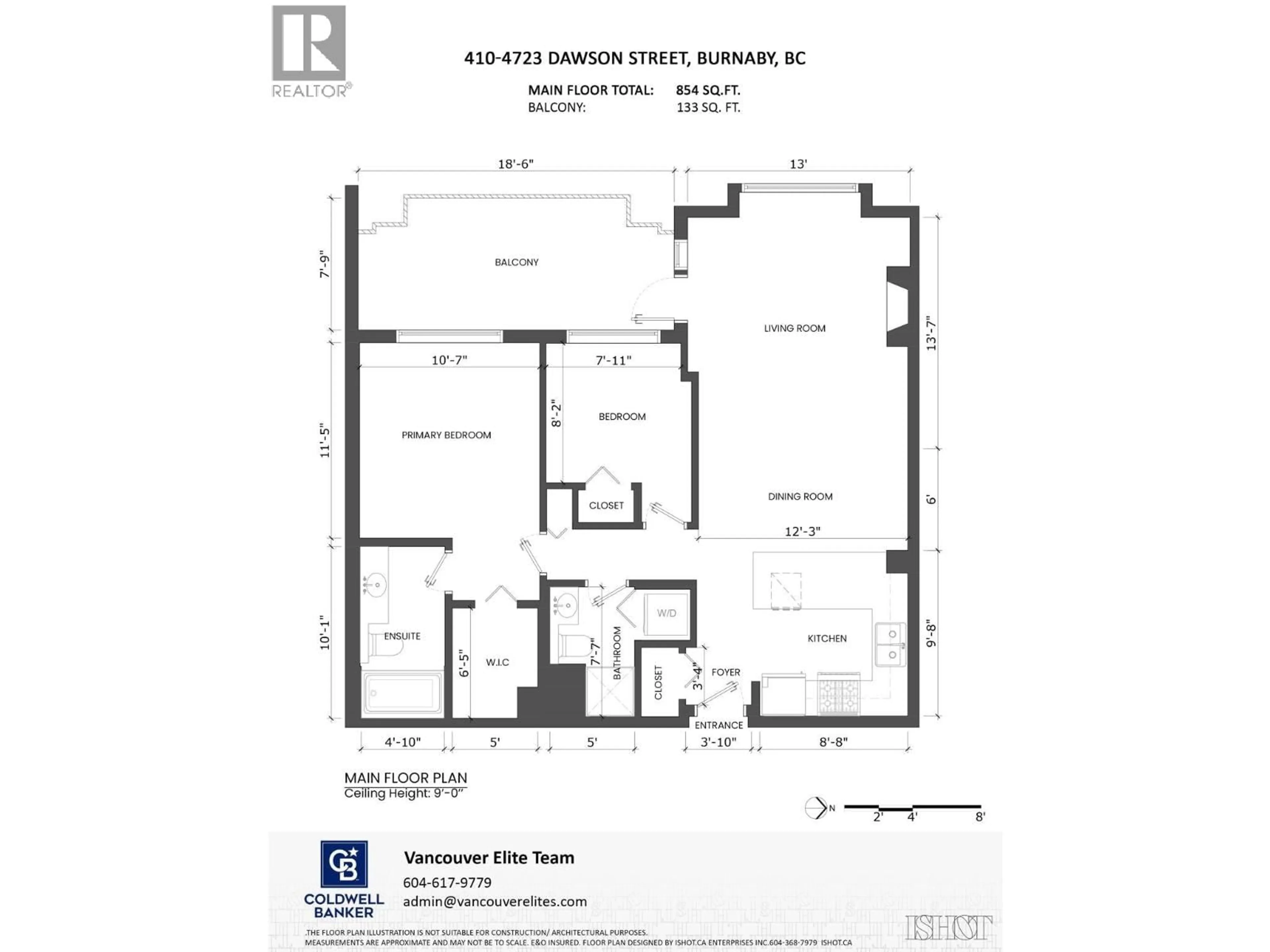 Floor plan for 410 - 4723 DAWSON STREET, Burnaby British Columbia V5C0A7