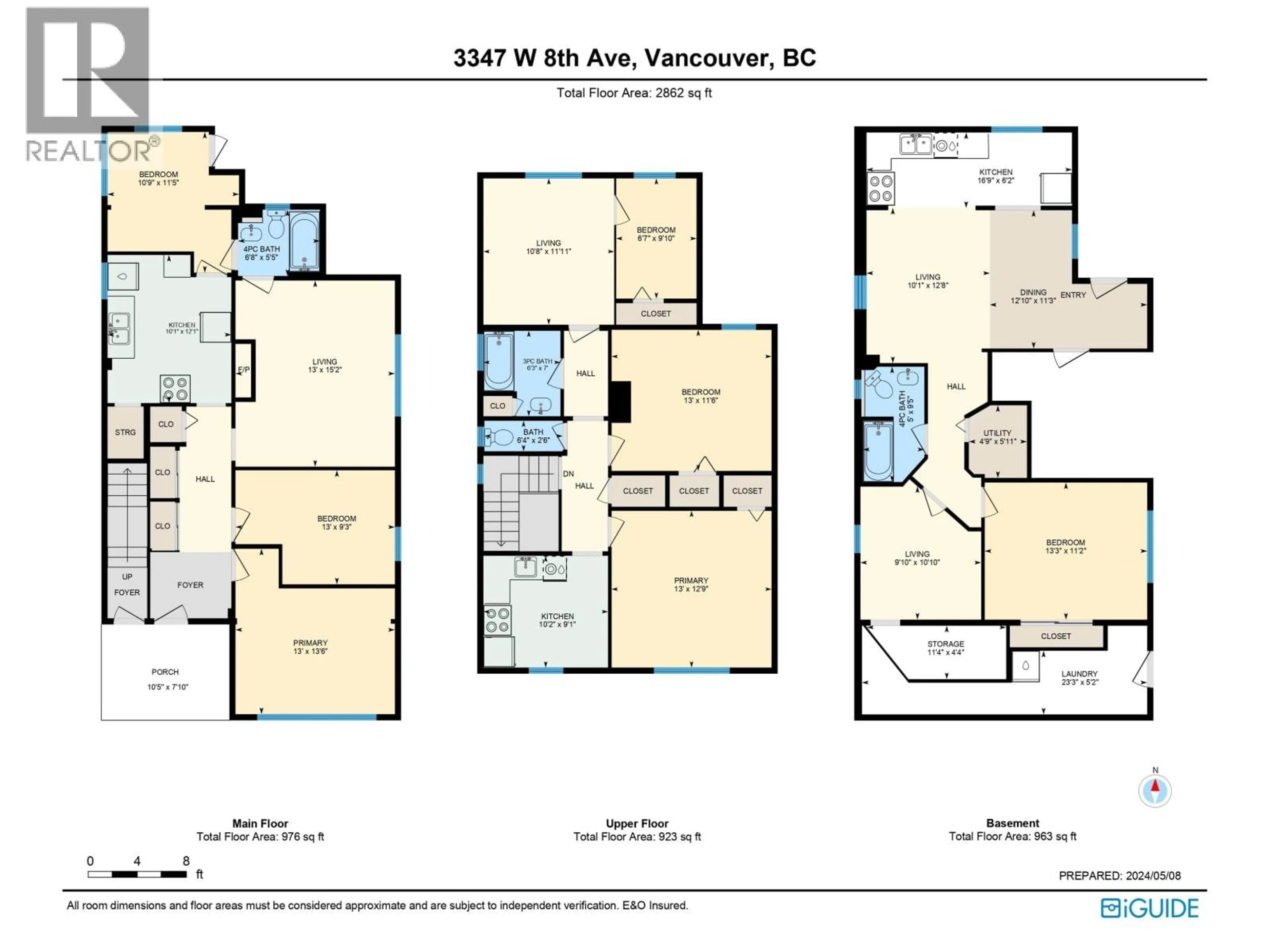 Floor plan for 3347 8TH AVENUE, Vancouver British Columbia V6R1Y3