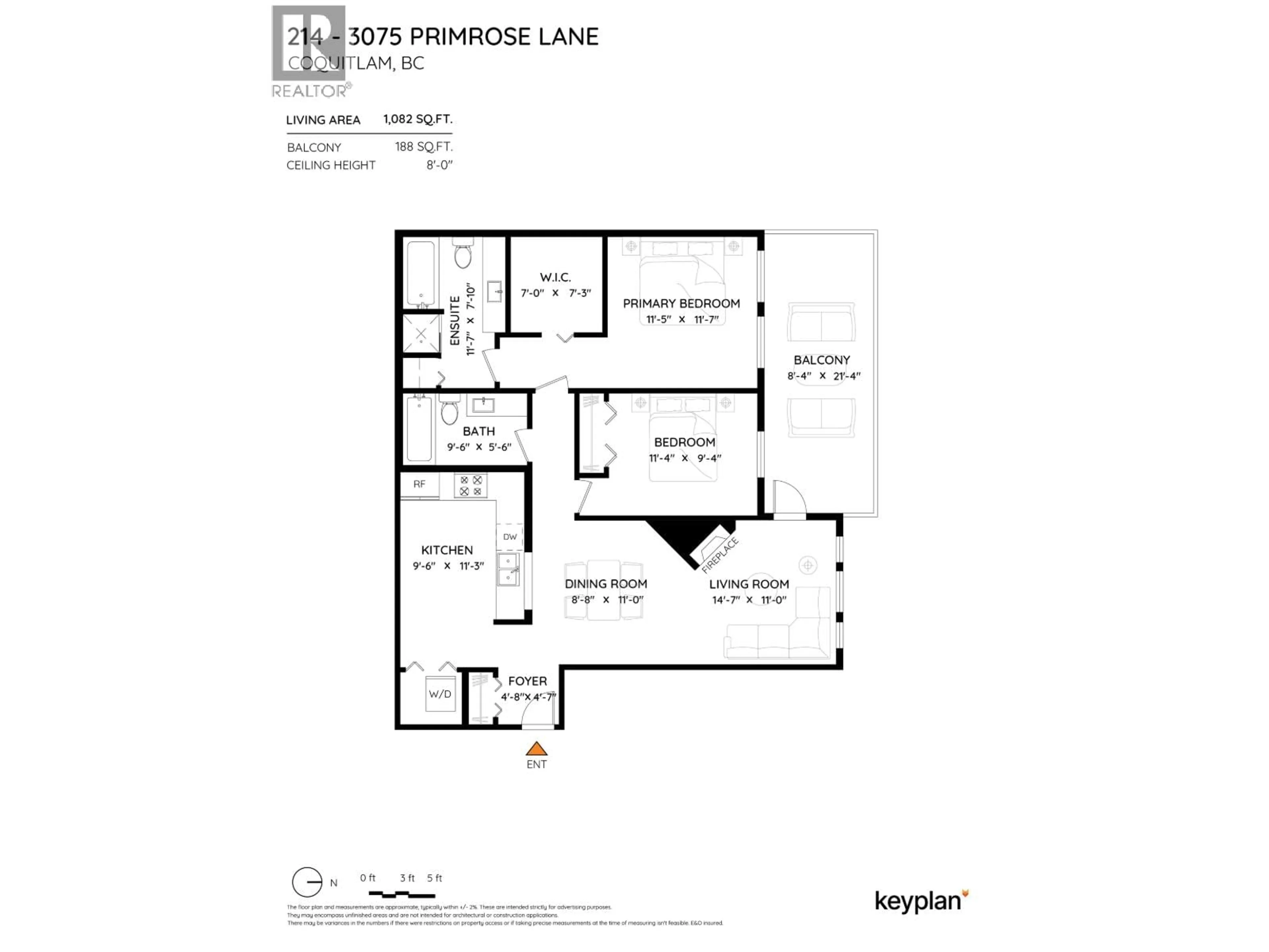 Floor plan for 214 - 3075 PRIMROSE LANE, Coquitlam British Columbia V3B7S2