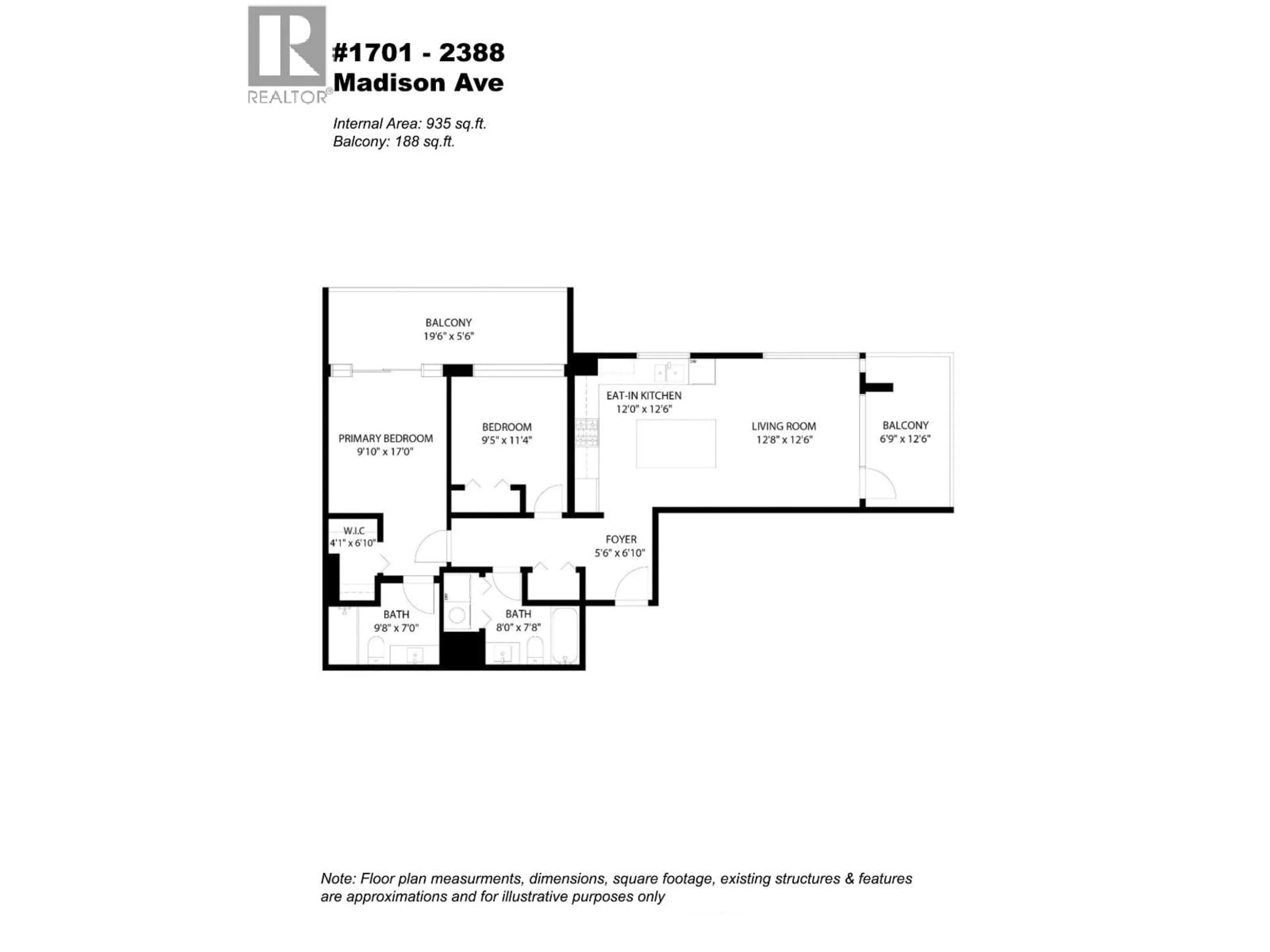Floor plan for 1701 - 2388 MADISON AVENUE, Burnaby British Columbia V5C0K8