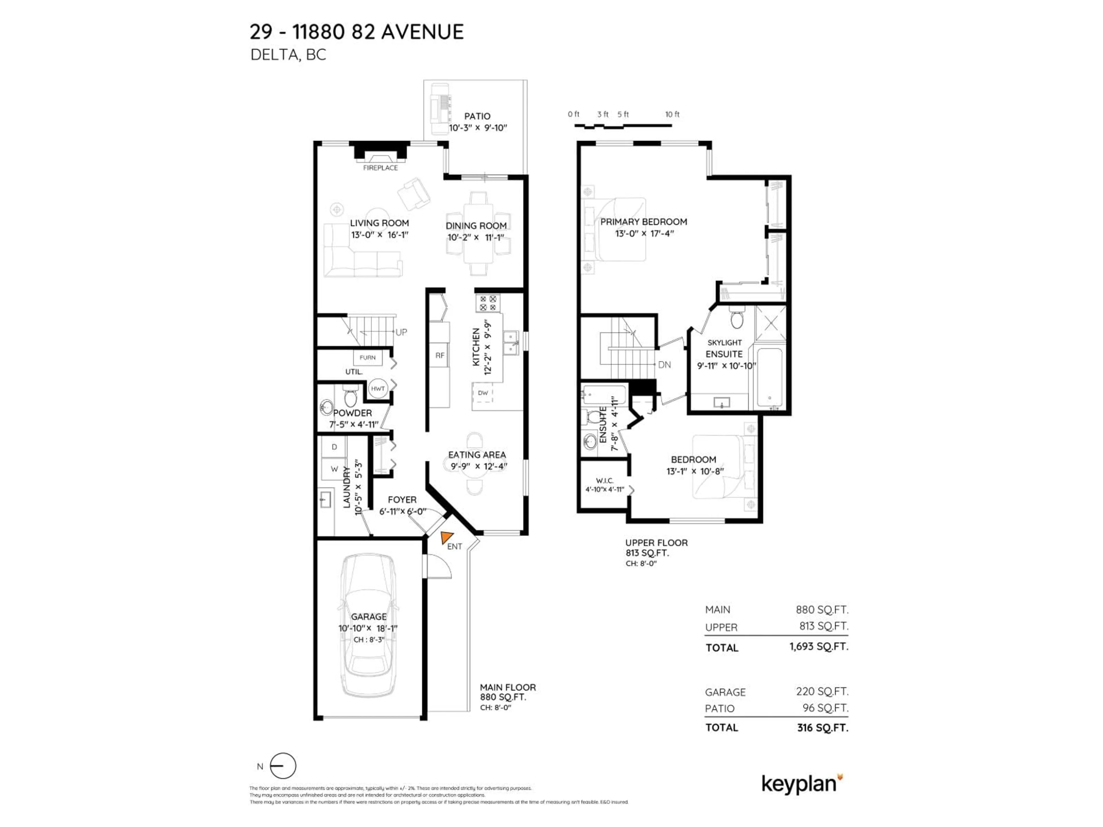 Floor plan for 29 - 11880 82, Delta British Columbia V4C8C7