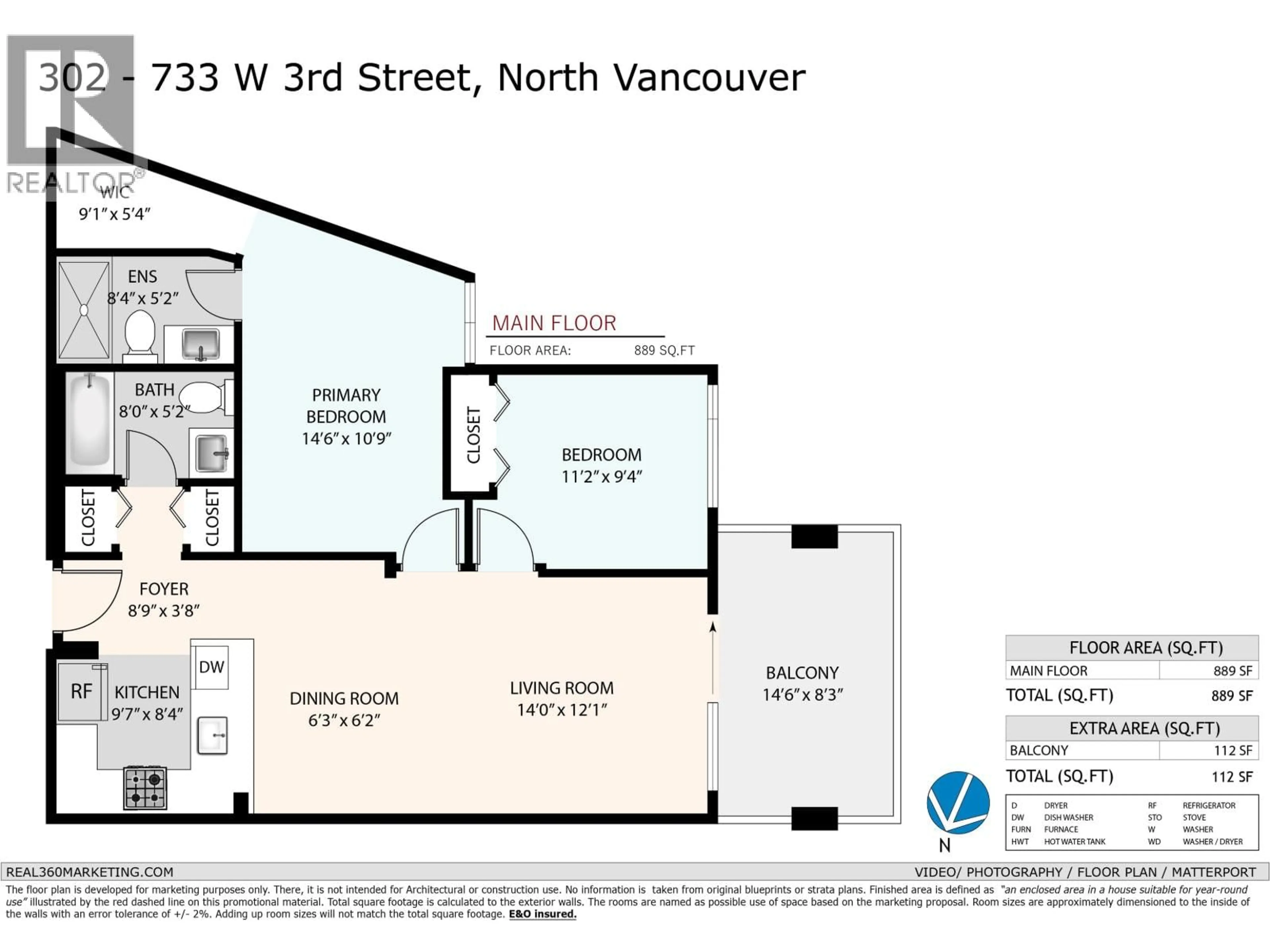 Floor plan for 302 - 733 3RD STREET, North Vancouver British Columbia V7M0C8