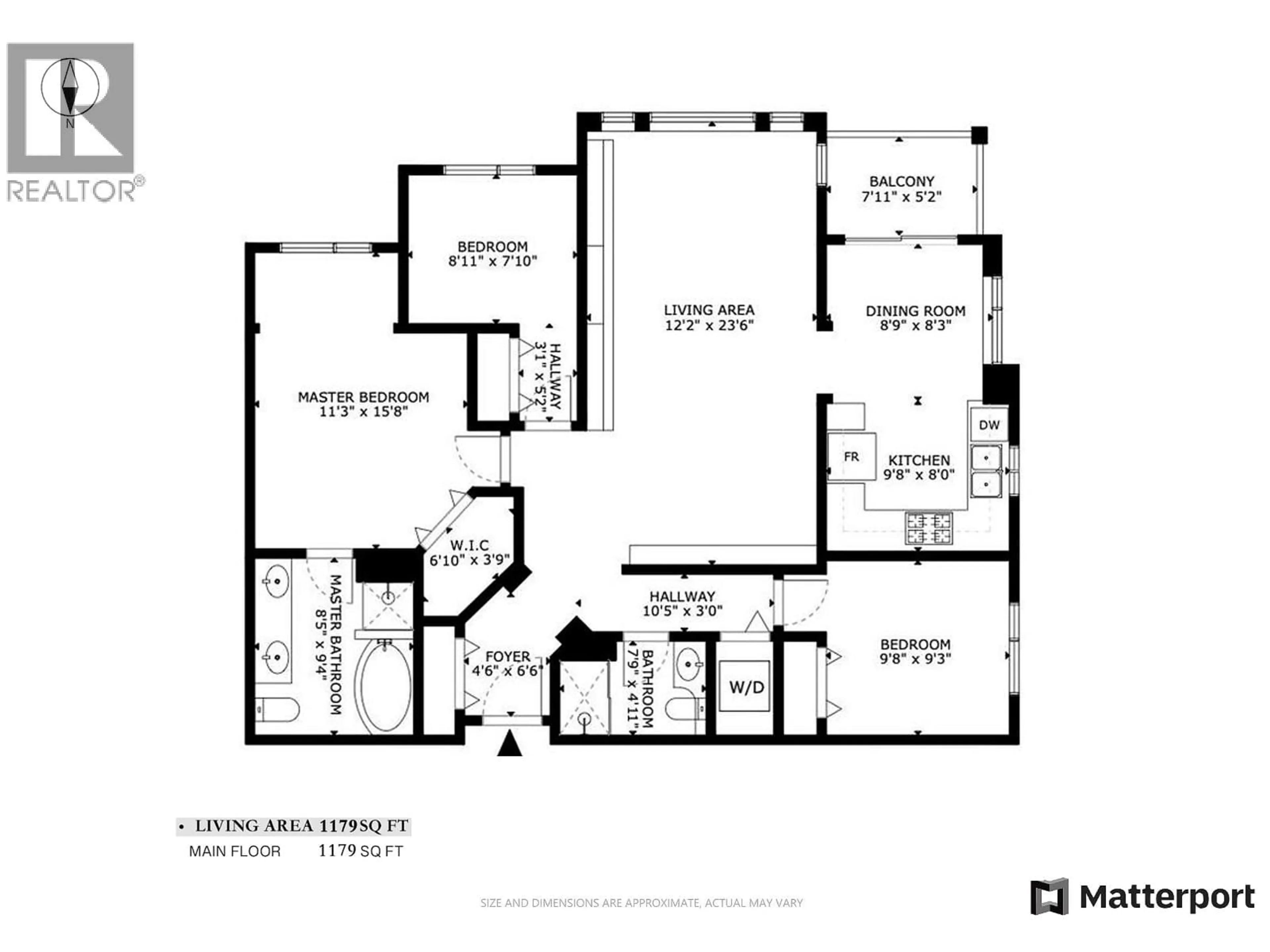 Floor plan for 6207 - 5117 GARDEN CITY ROAD, Richmond British Columbia V6X4H7