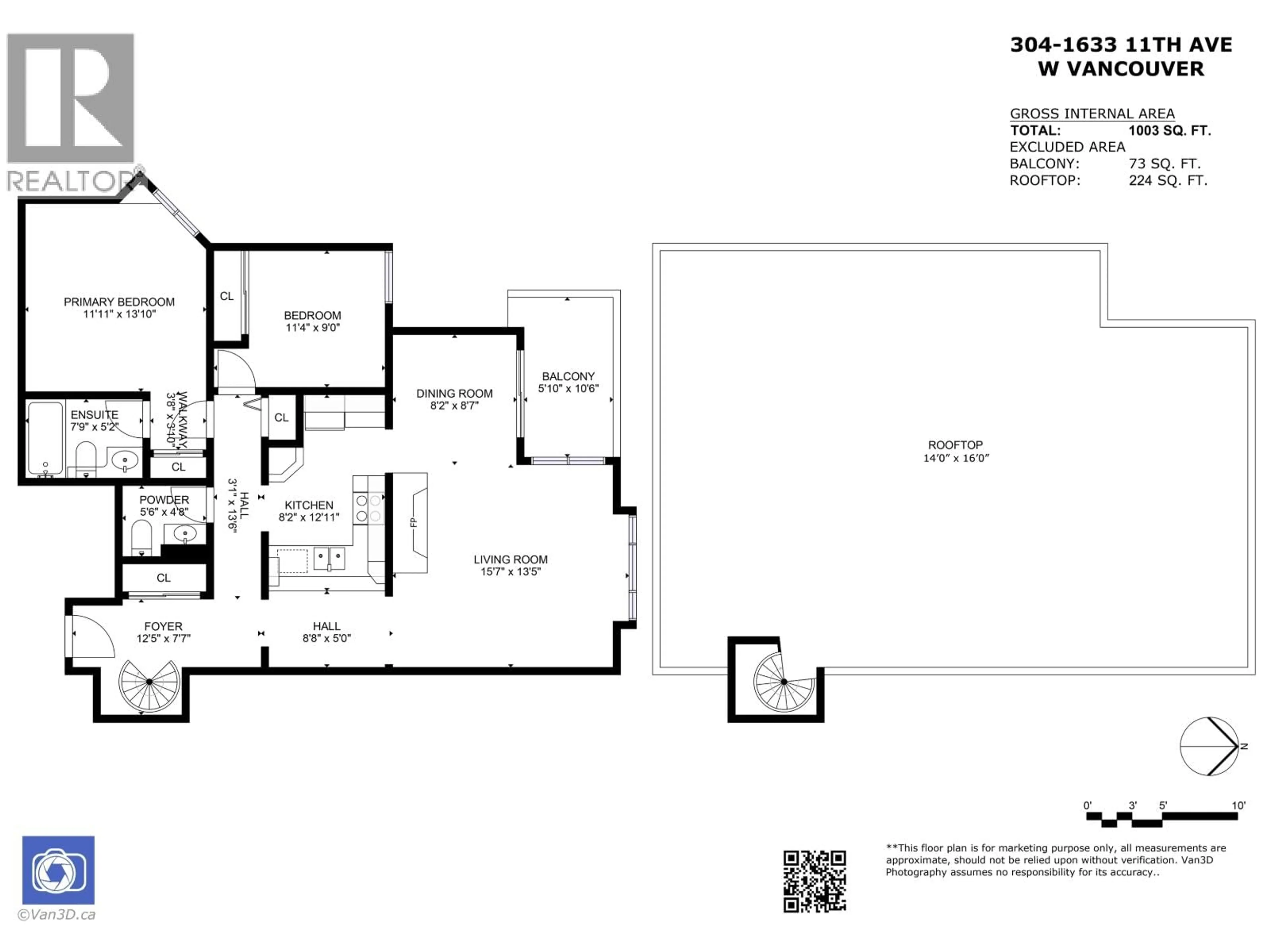 Floor plan for 304 - 1633 11TH AVENUE, Vancouver British Columbia V6J2B8
