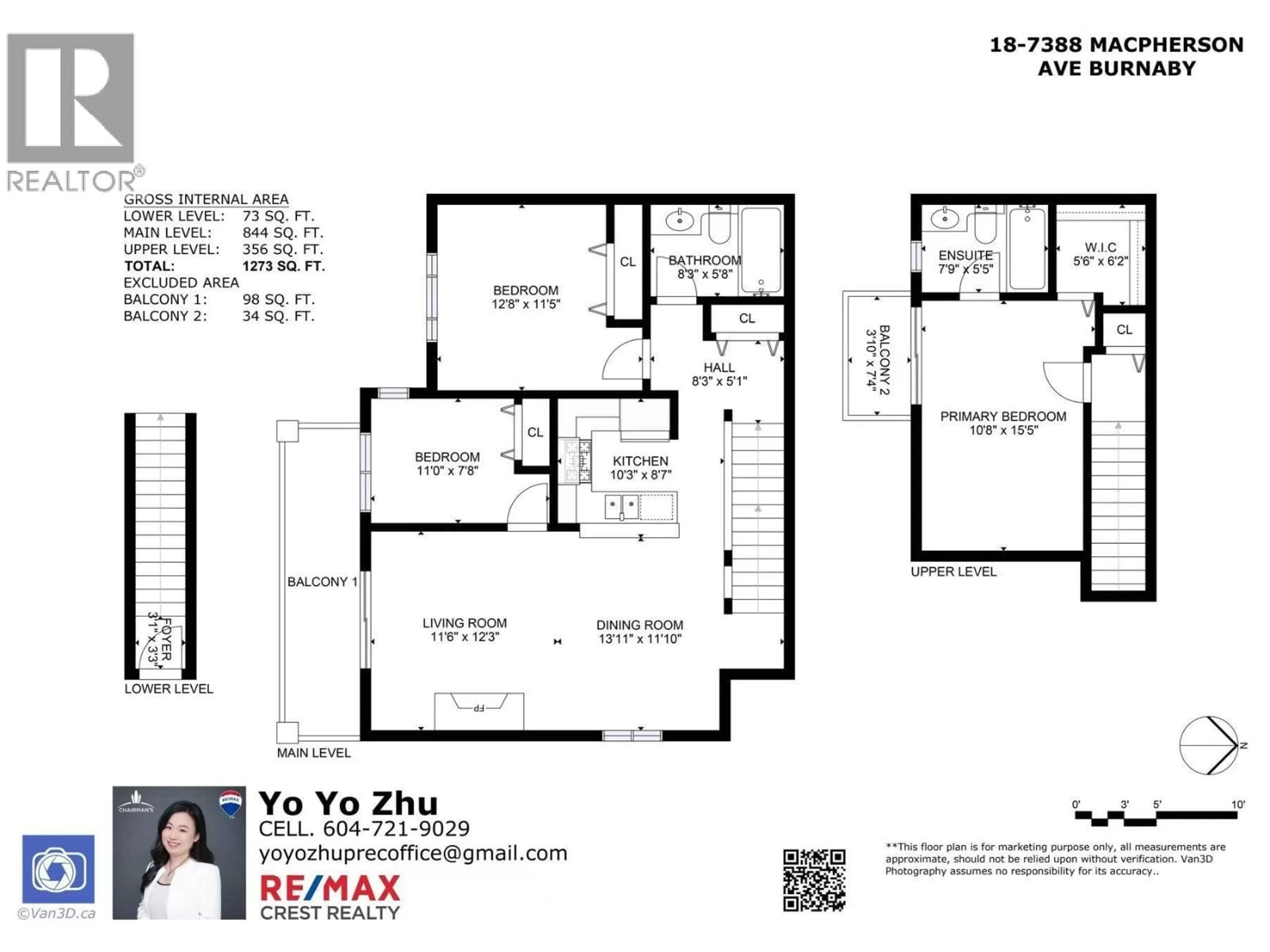 Floor plan for 18 - 7388 MACPHERSON AVENUE, Burnaby British Columbia V5J0A1