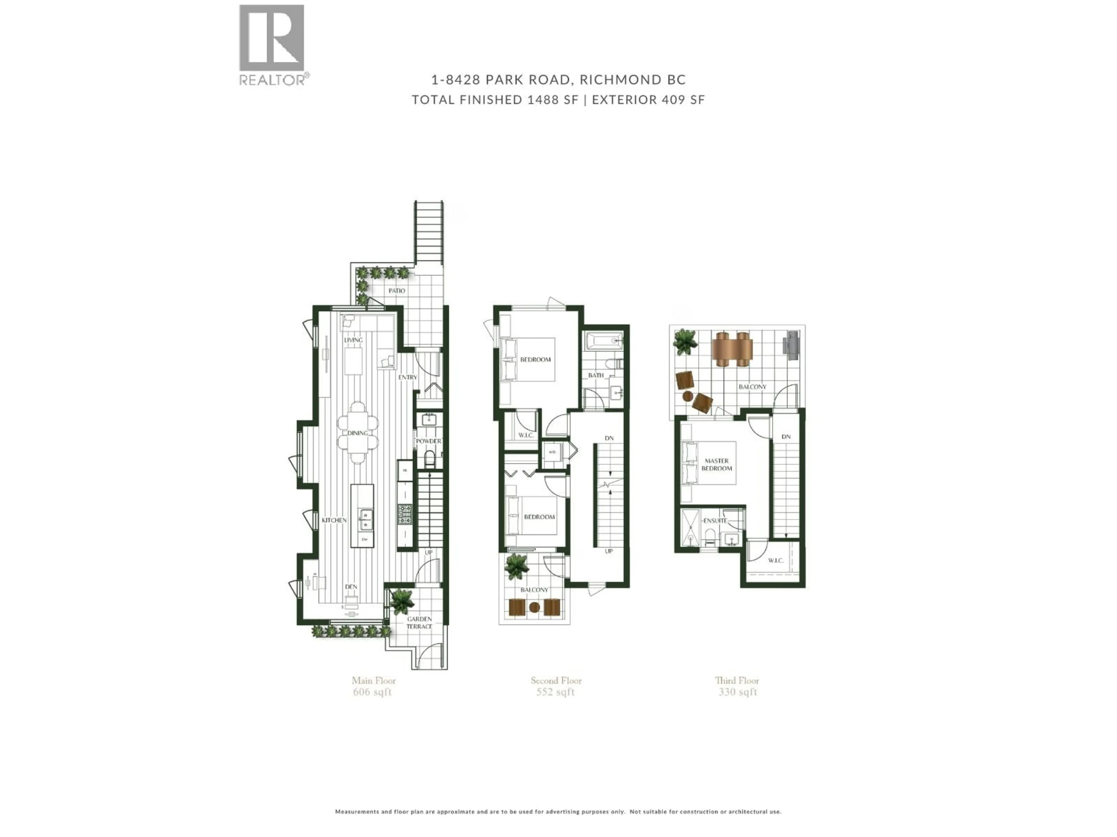 Floor plan for 1 - 8428 PARK ROAD, Richmond British Columbia V6Y0K1
