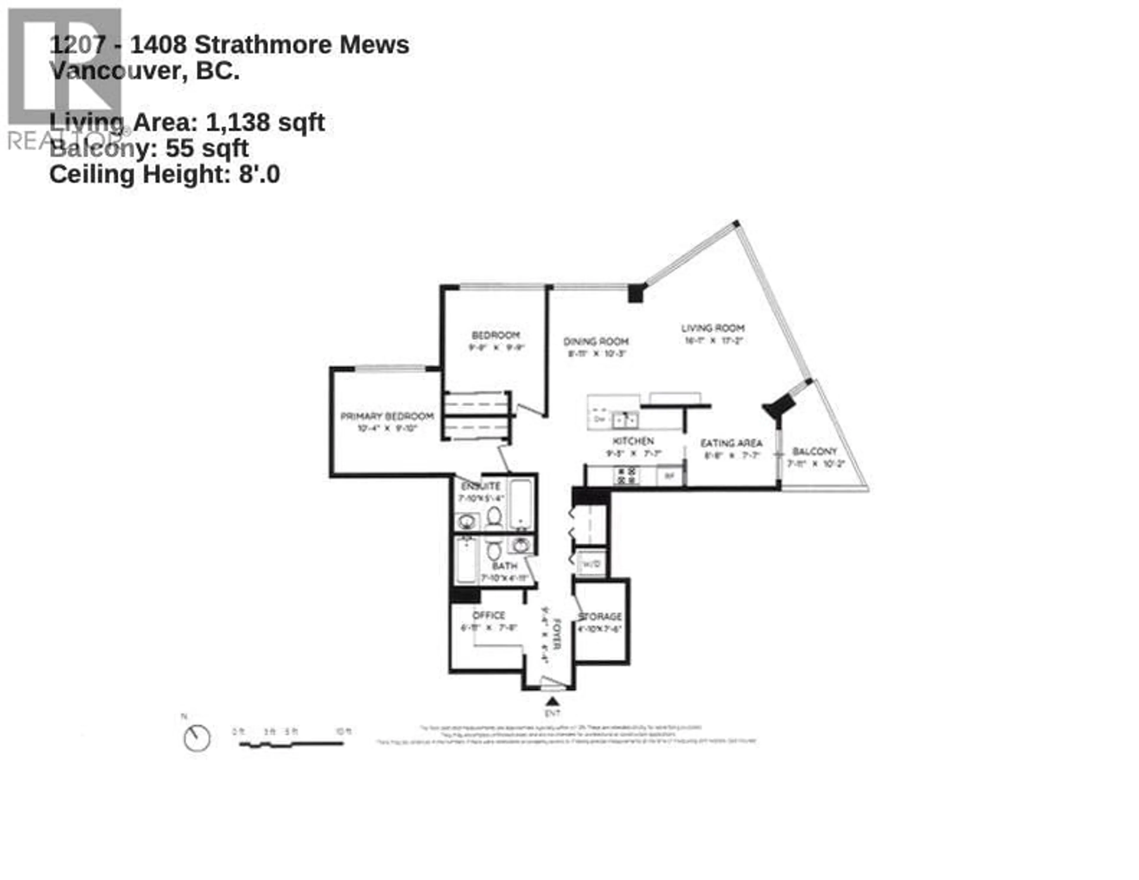 Floor plan for 1207 - 1408 STRATHMORE MEWS, Vancouver British Columbia V6Z3A9