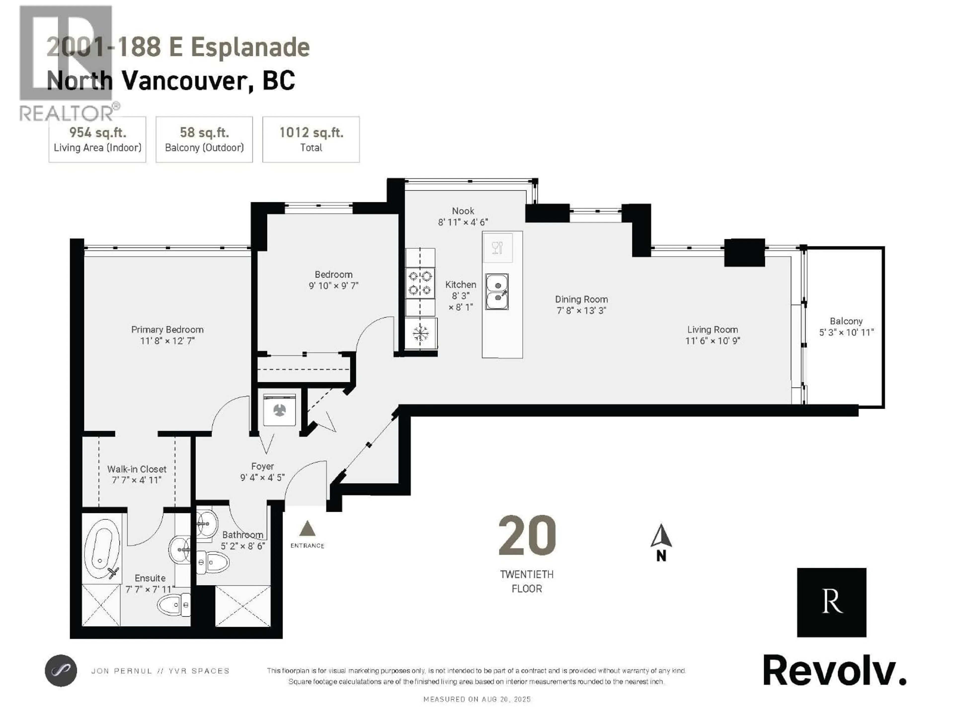 Floor plan for 2001 - 188 ESPLANADE, North Vancouver British Columbia V7L4Y1