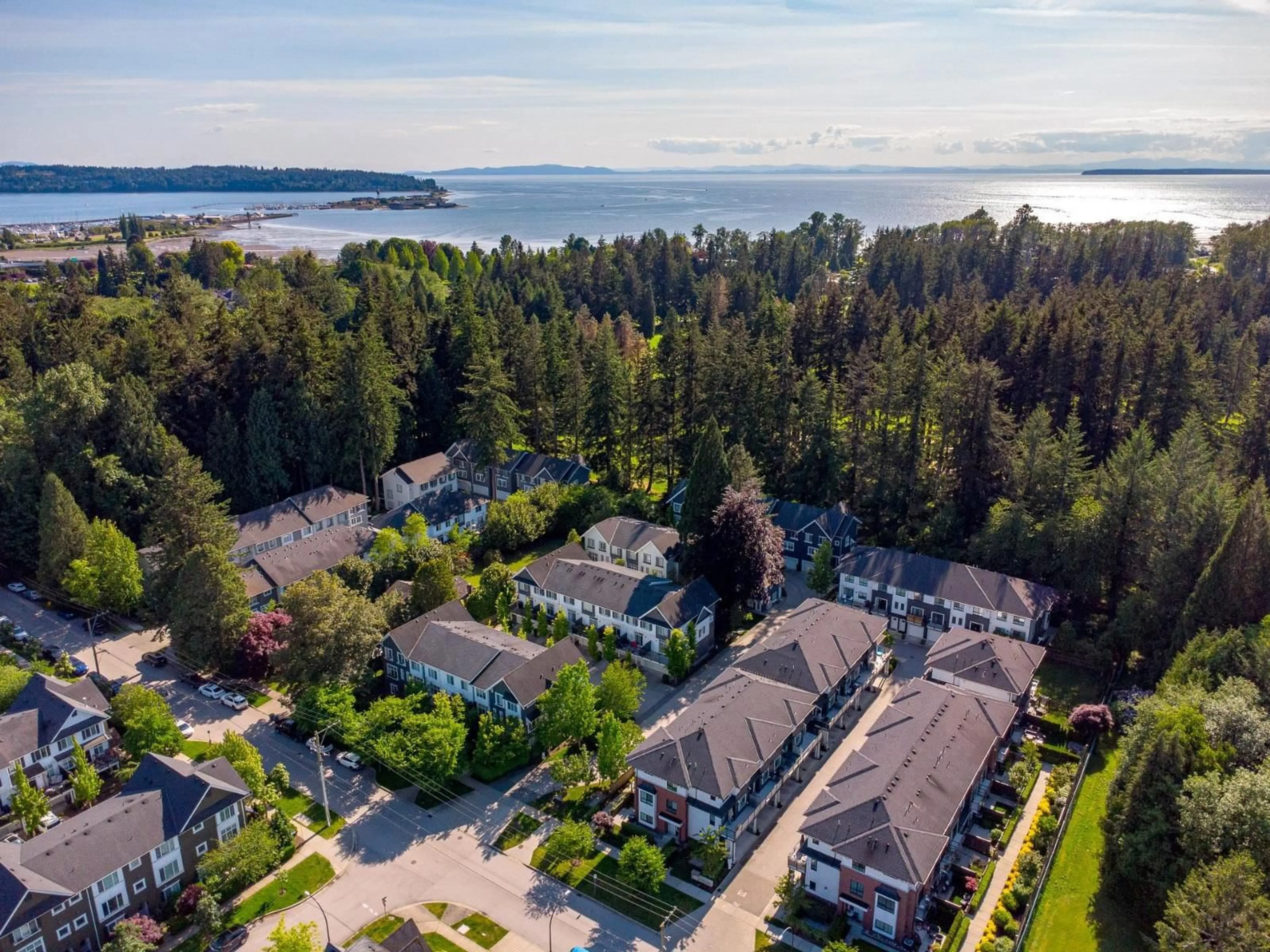 A pic from outside/outdoor area/front of a property/back of a property/a pic from drone, water/lake/river/ocean view for 15 - 277 171, Surrey British Columbia V3Z9P4