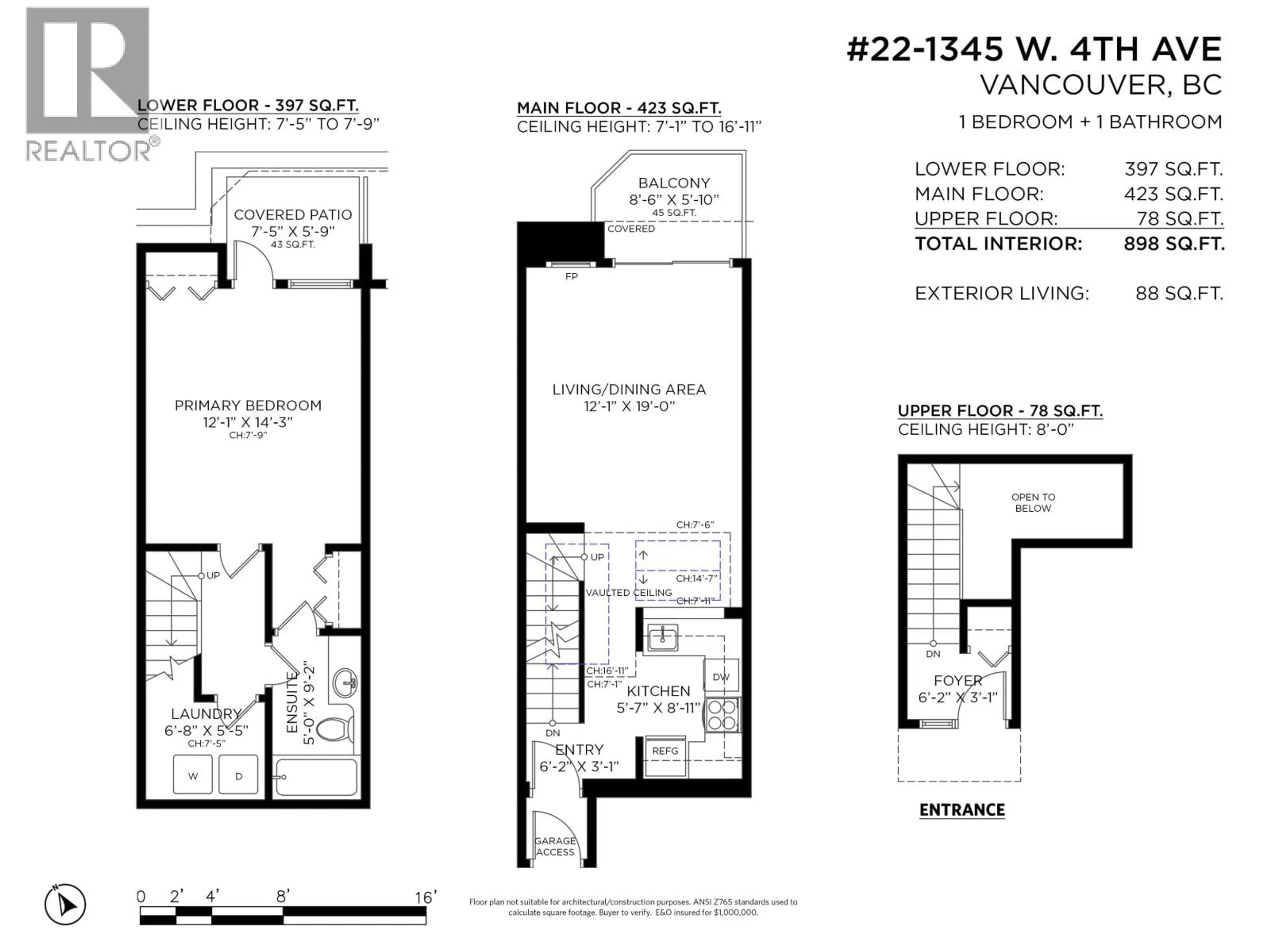 Floor plan for 22 - 1345 4TH AVENUE, Vancouver British Columbia V6H3Y8