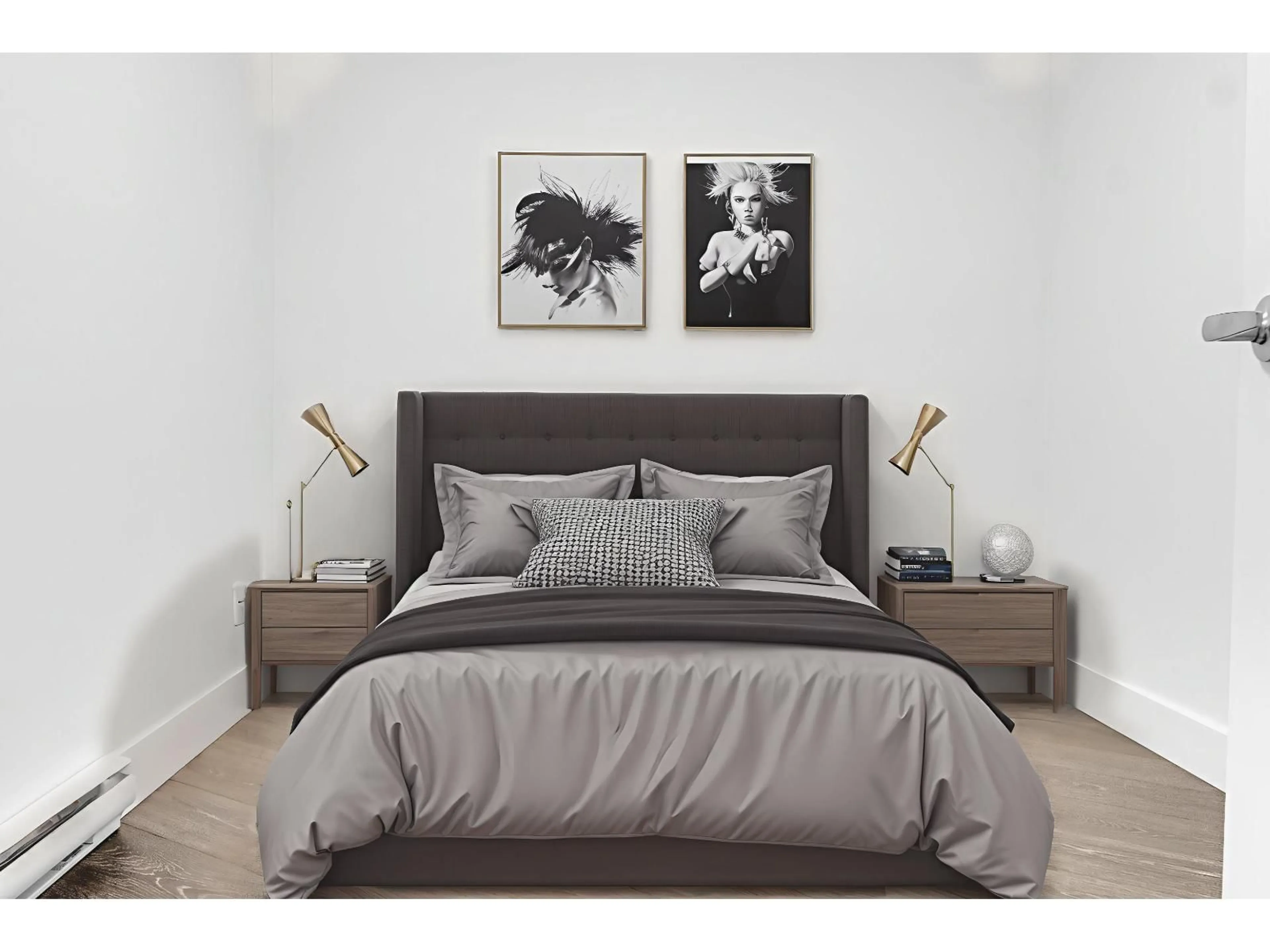 Bedroom with bed, wood/laminate floor for 419 - 9983 BARNSTON, Surrey British Columbia V4N6T3