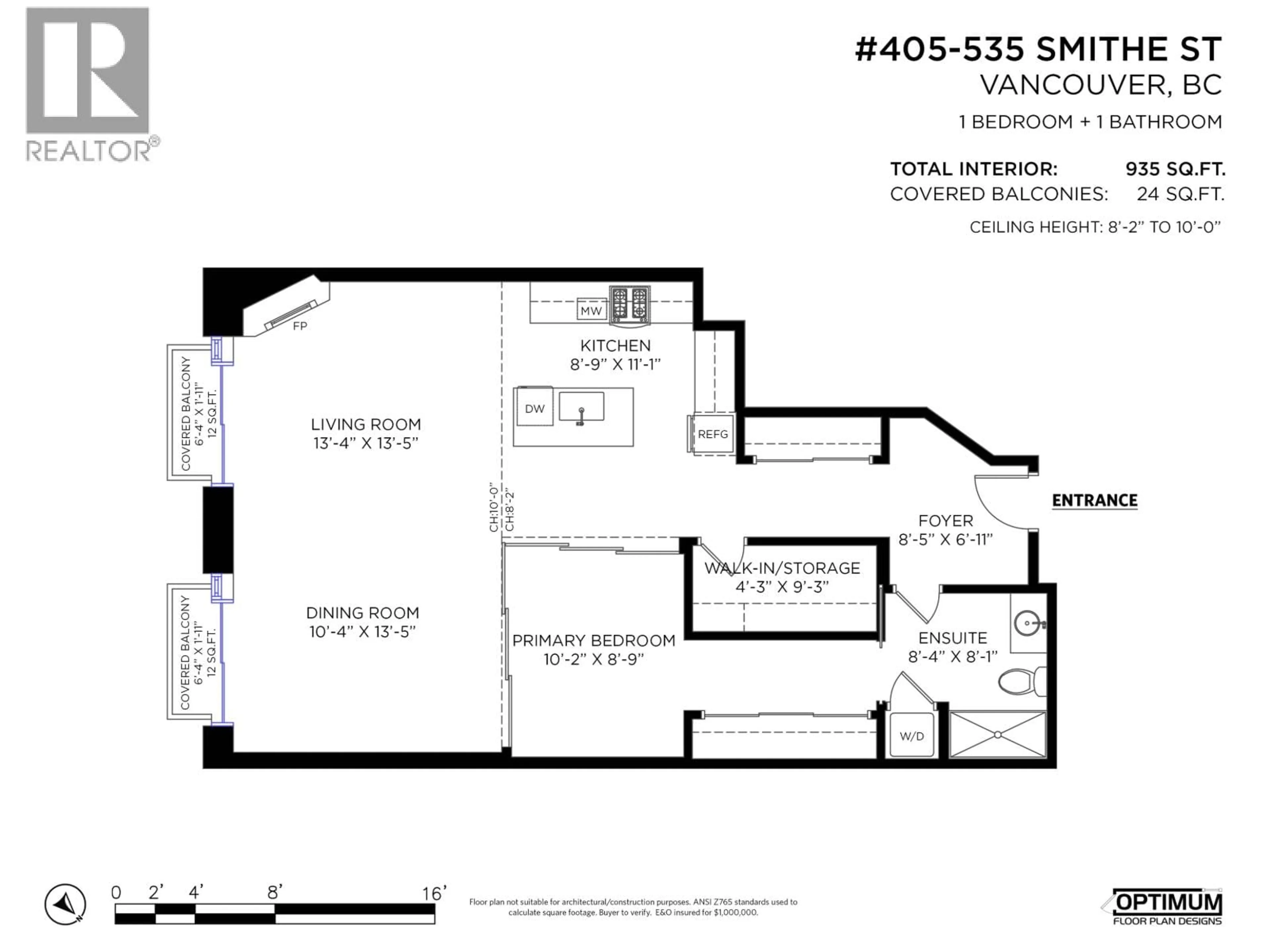 Floor plan for 405 - 535 SMITHE STREET, Vancouver British Columbia V6B0H2