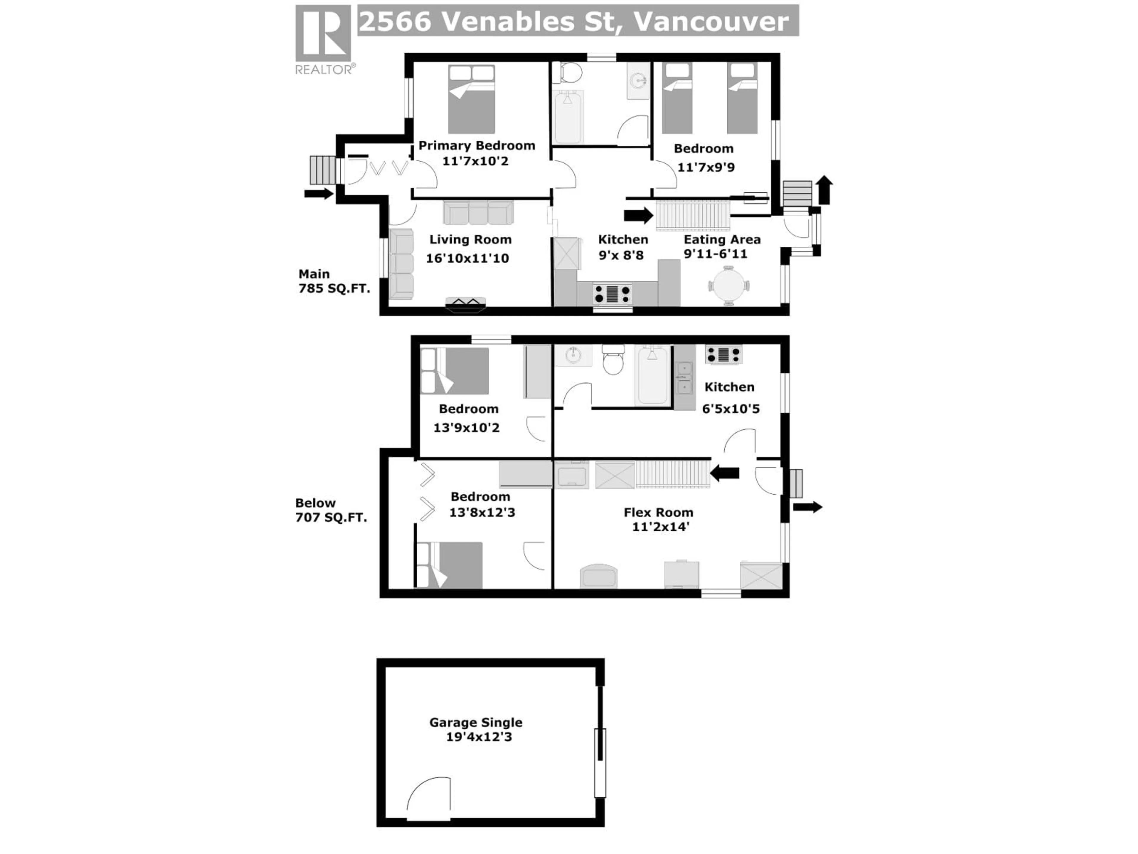Floor plan for 2566 VENABLES STREET, Vancouver British Columbia V5K2R1