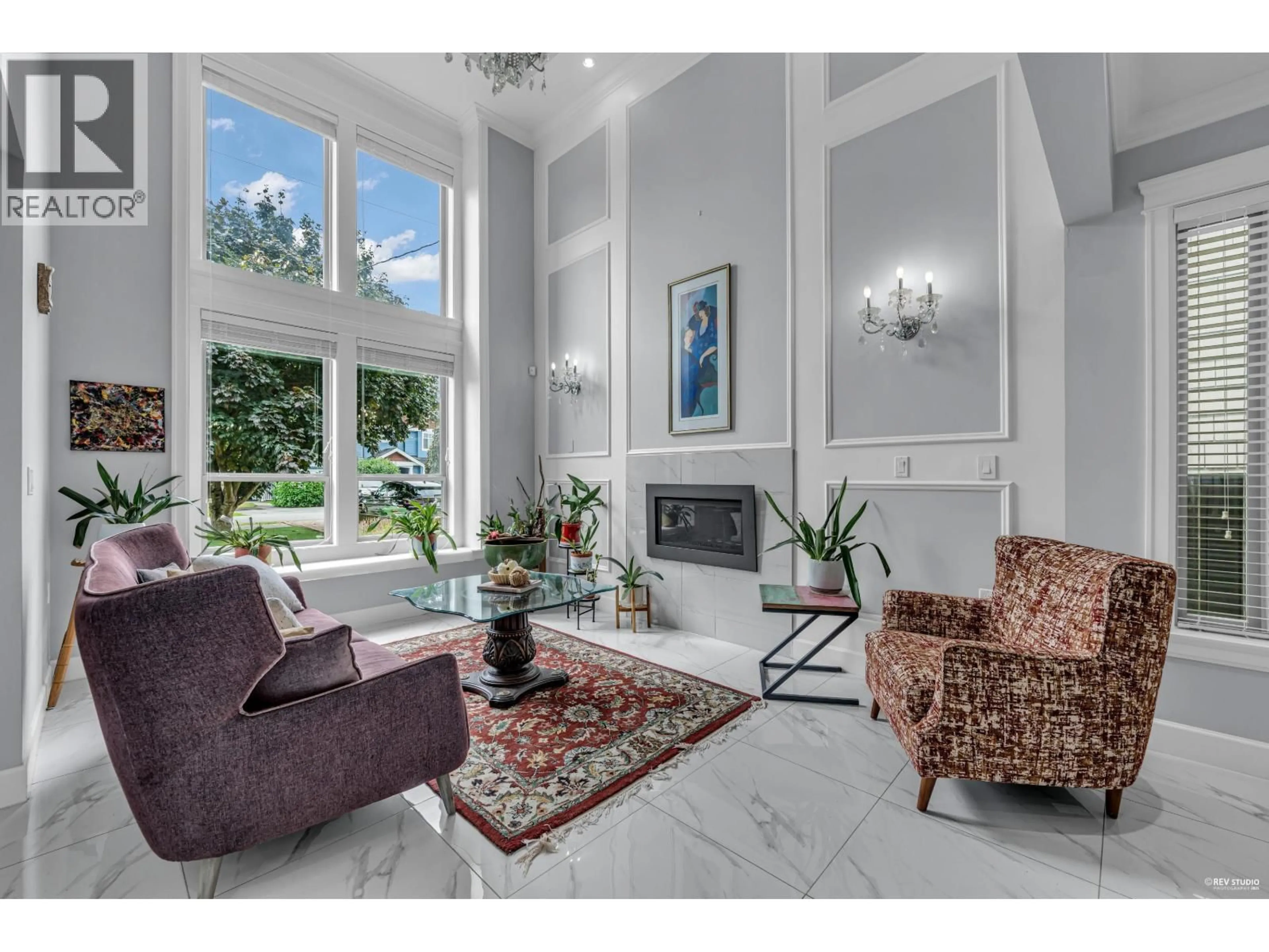 Living room with furniture, ceramic/tile floor for 3671 BROADWAY STREET, Richmond British Columbia V7E2X9