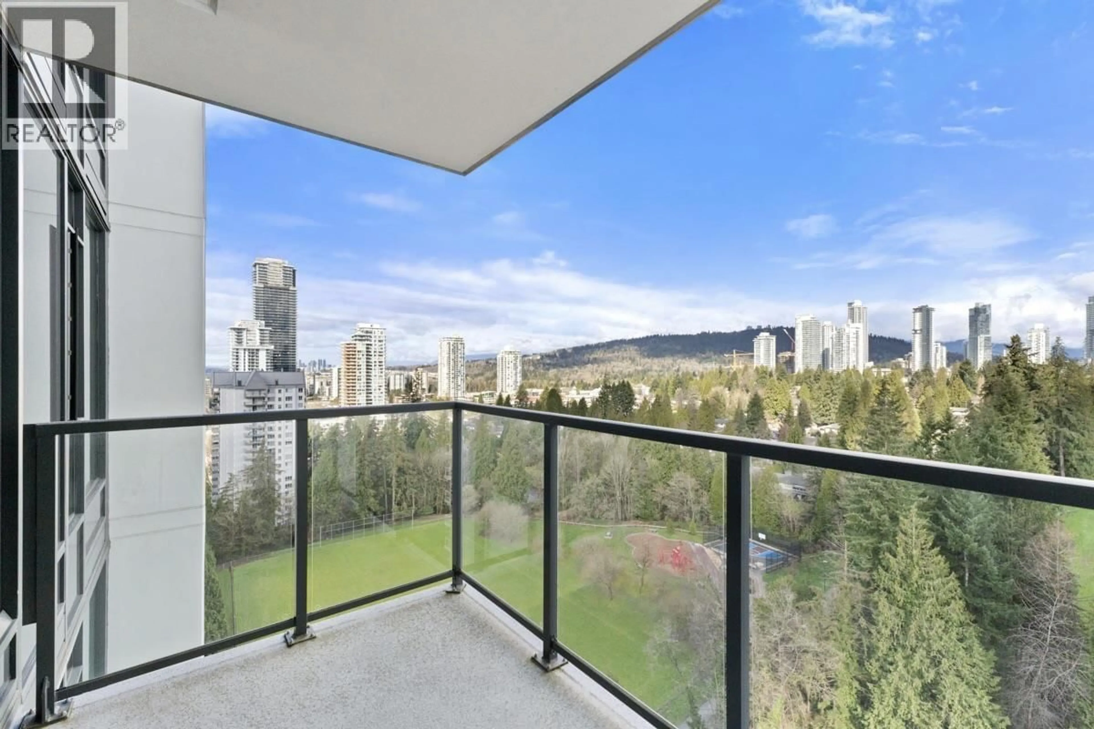 Balcony in the apartment, city buildings view from balcony for 1702 - 585 AUSTIN AVENUE, Coquitlam British Columbia V3K0G6