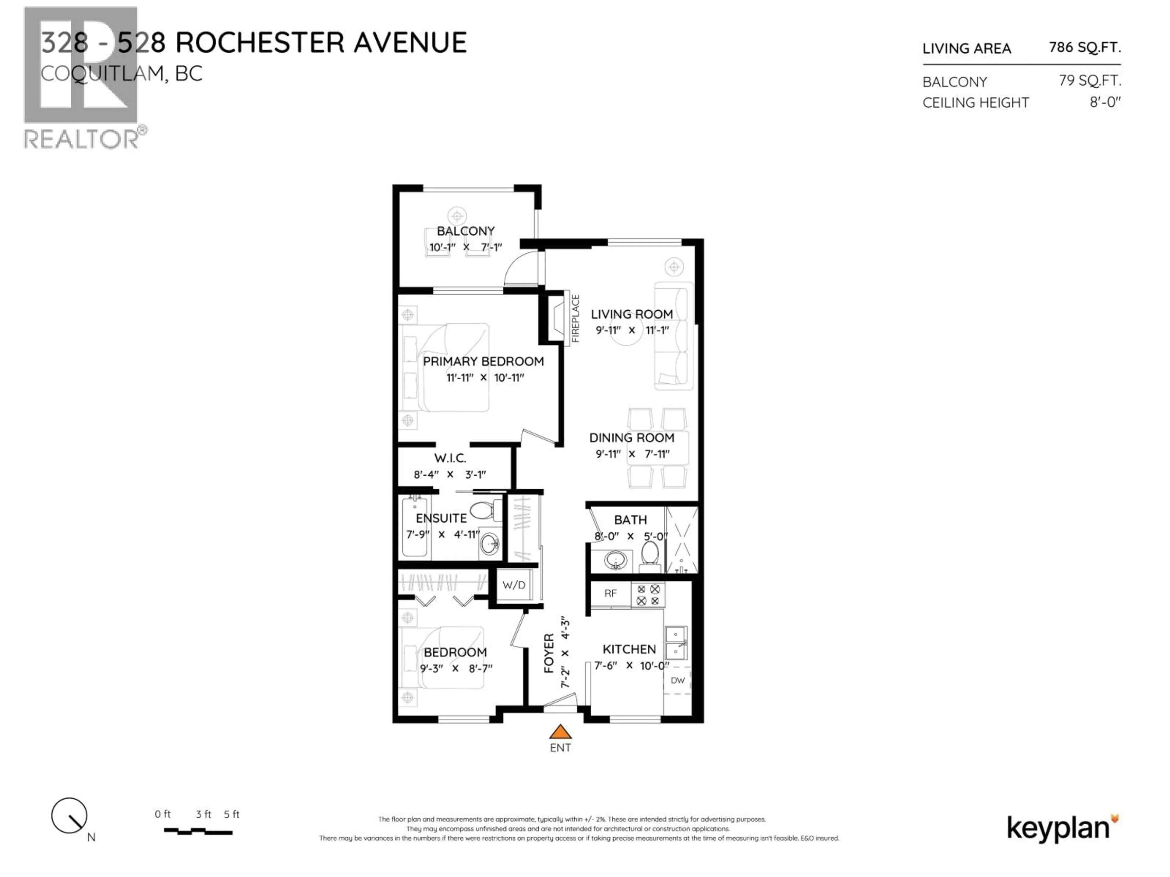 Floor plan for 328 - 528 ROCHESTER AVENUE, Coquitlam British Columbia V3K7A5