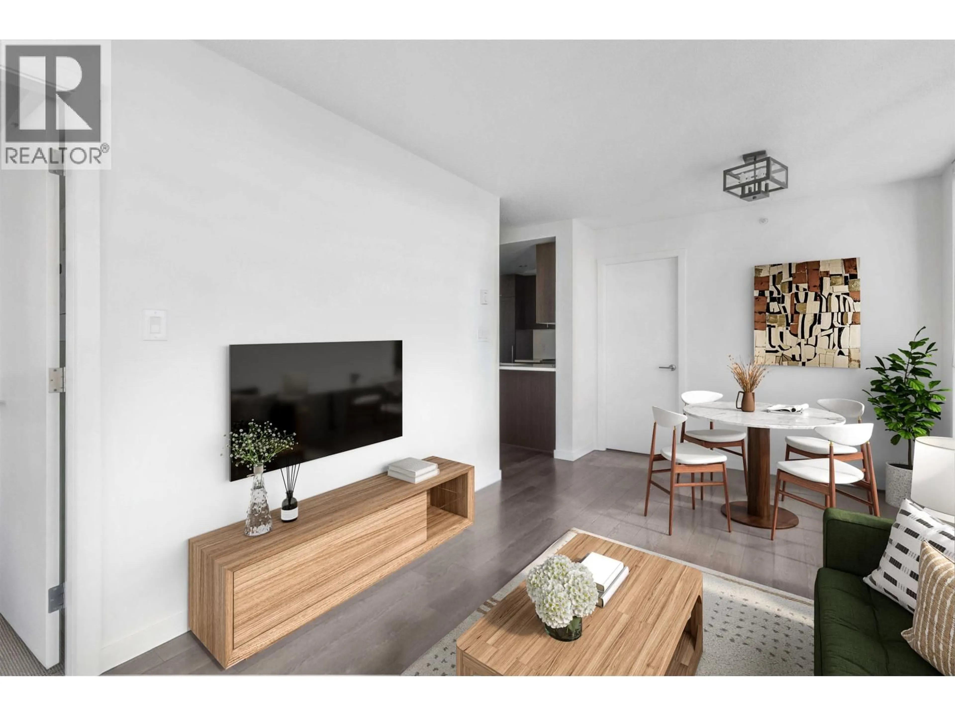 Living room with furniture, wood/laminate floor for 2902 - 5515 BOUNDARY ROAD, Vancouver British Columbia V5R0E3