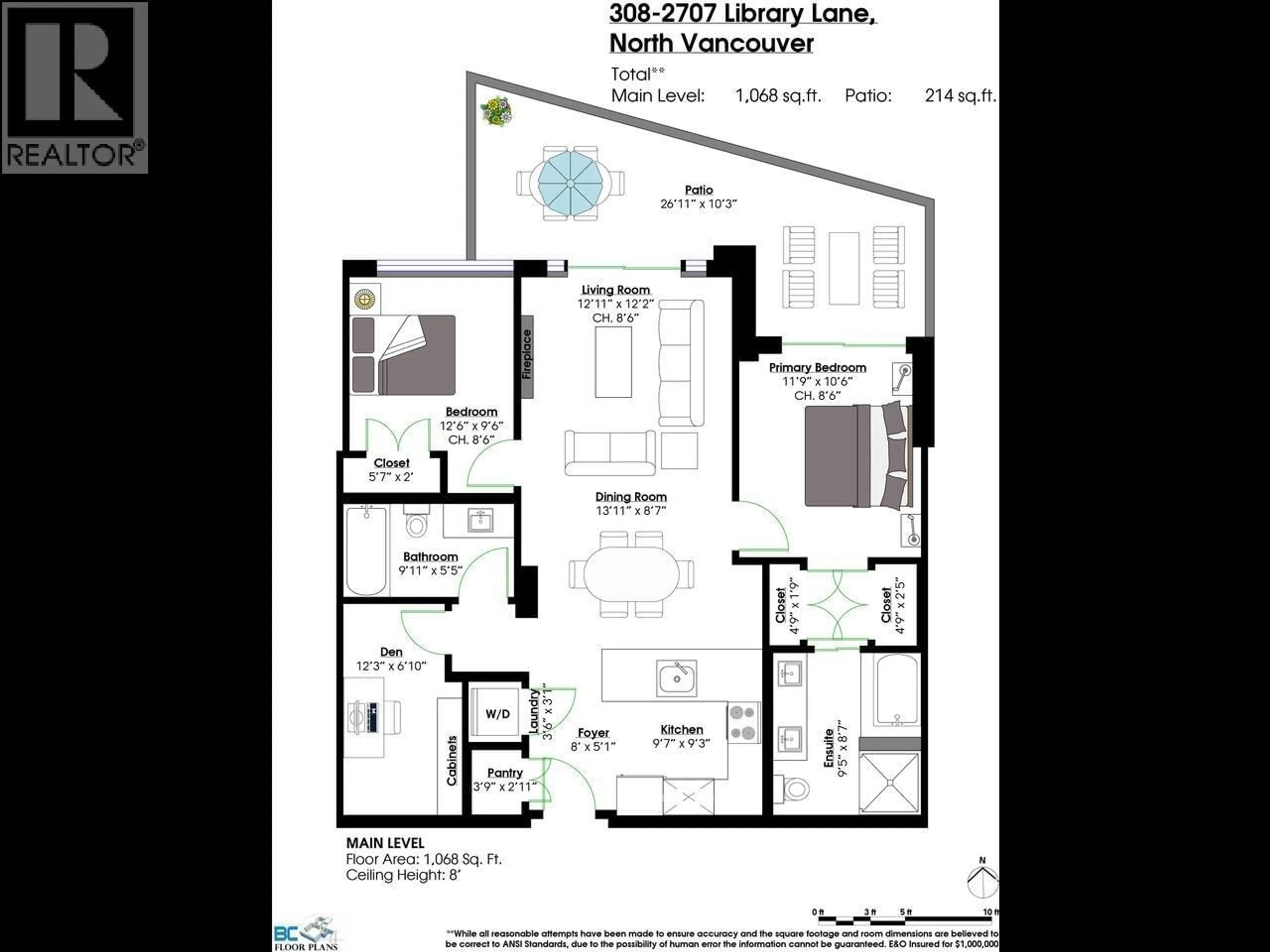 Floor plan for 308 - 2707 LIBRARY LANE, North Vancouver British Columbia V7J0C6