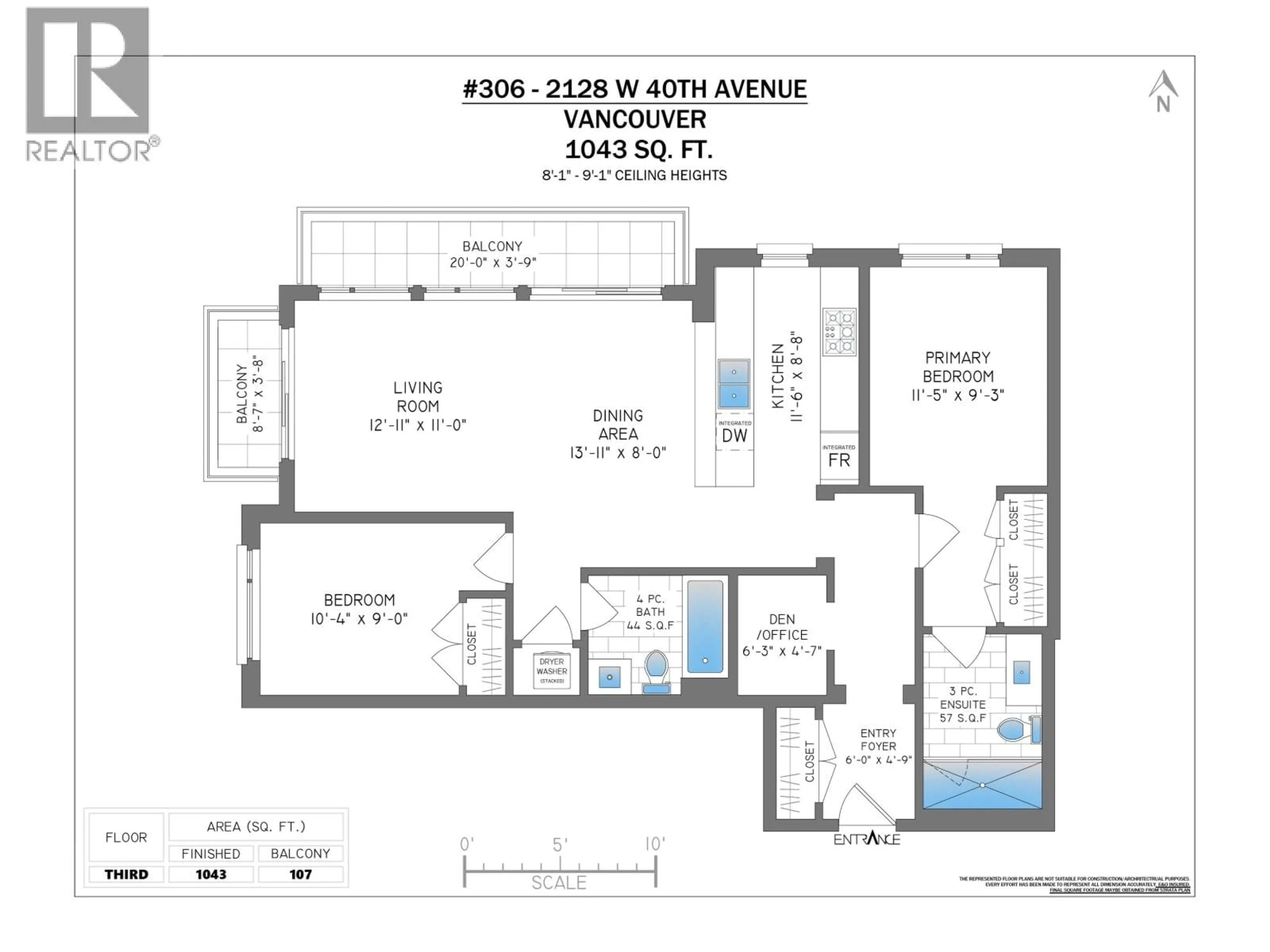 Floor plan for 306 - 2128 40TH AVENUE, Vancouver British Columbia V6M1W5