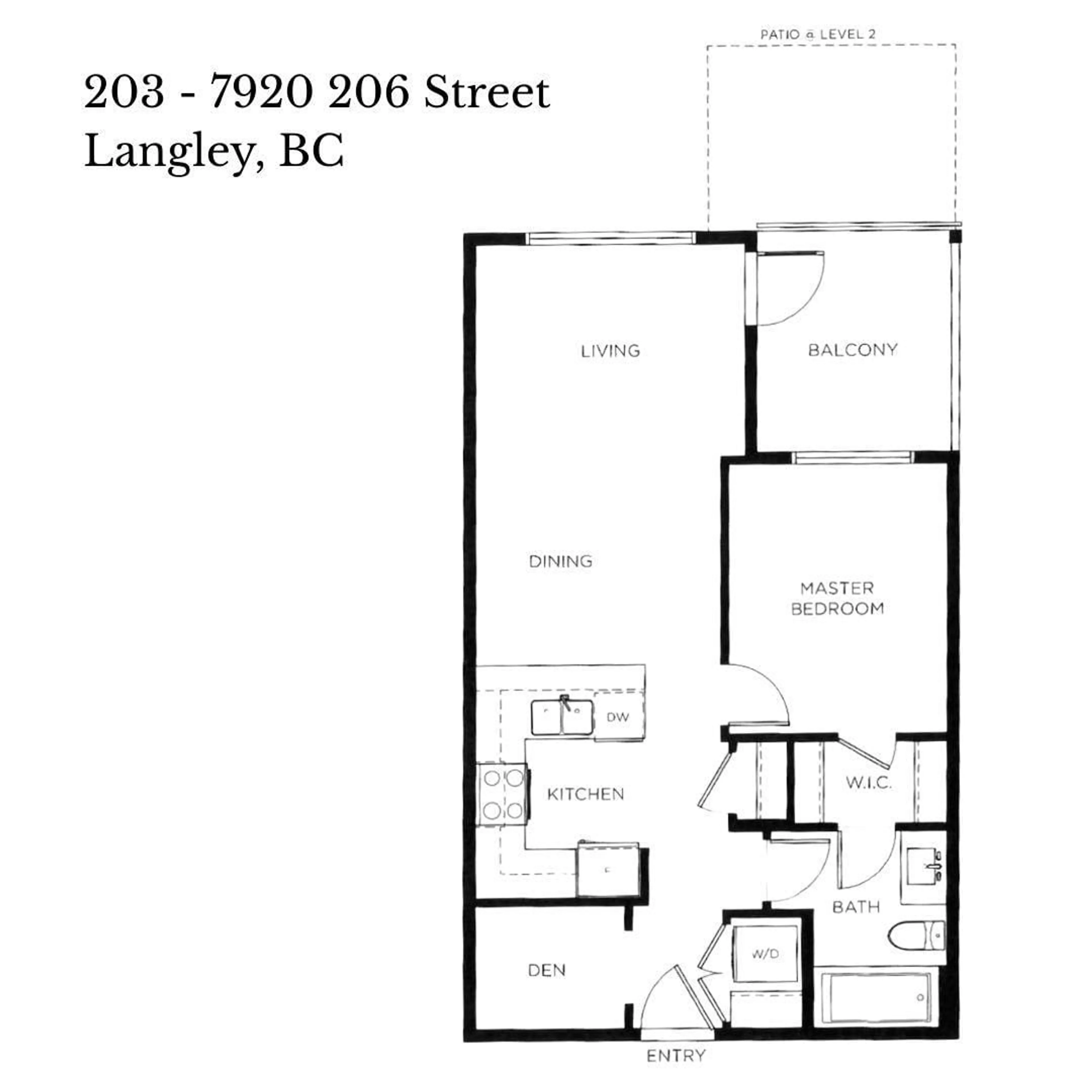 Floor plan for 203 - 7920 206, Langley British Columbia V2Y3X1