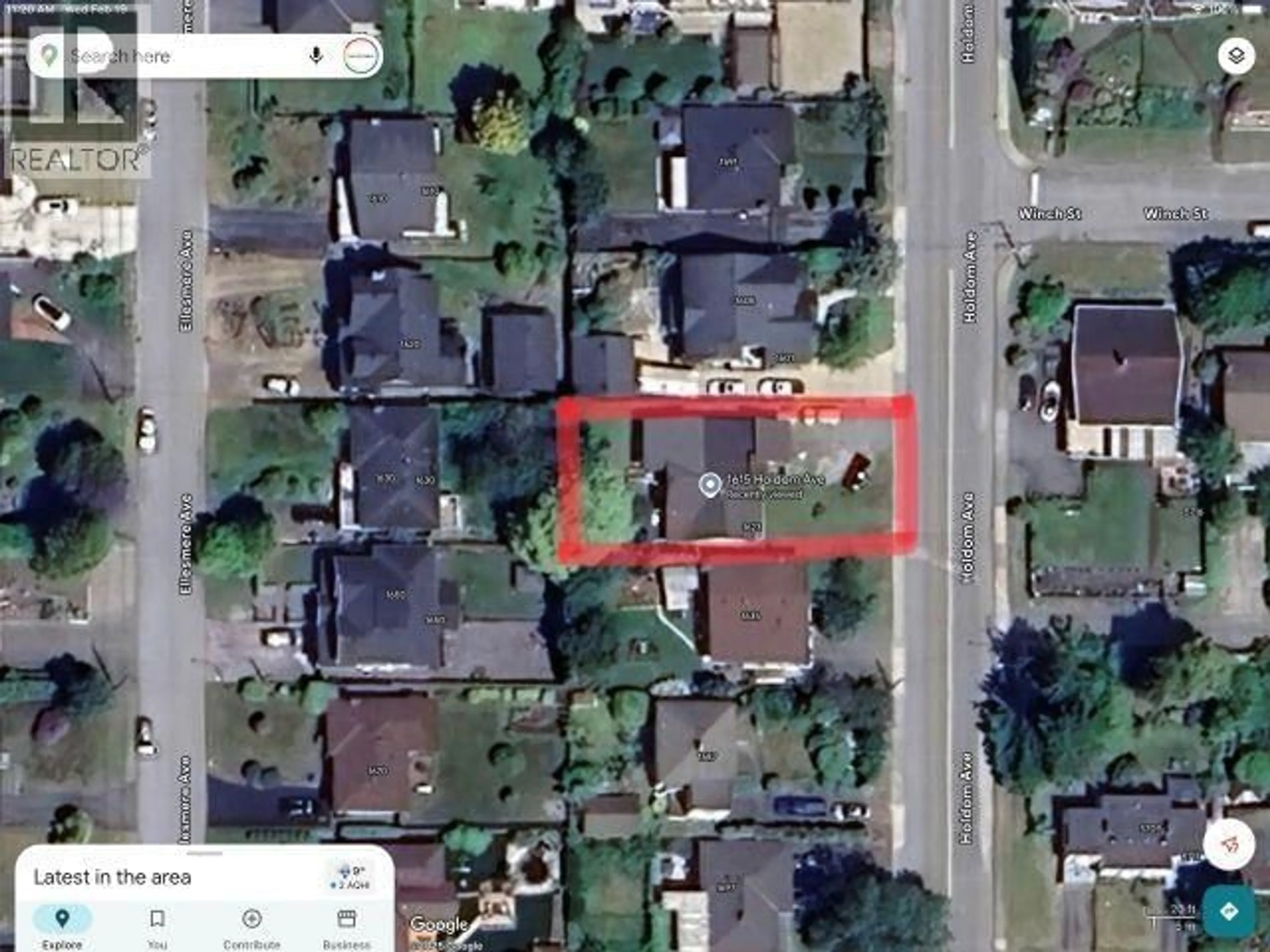 A pic from outside/outdoor area/front of a property/back of a property/a pic from drone, street for 1615 HOLDOM AVENUE, Burnaby British Columbia V5B3V7
