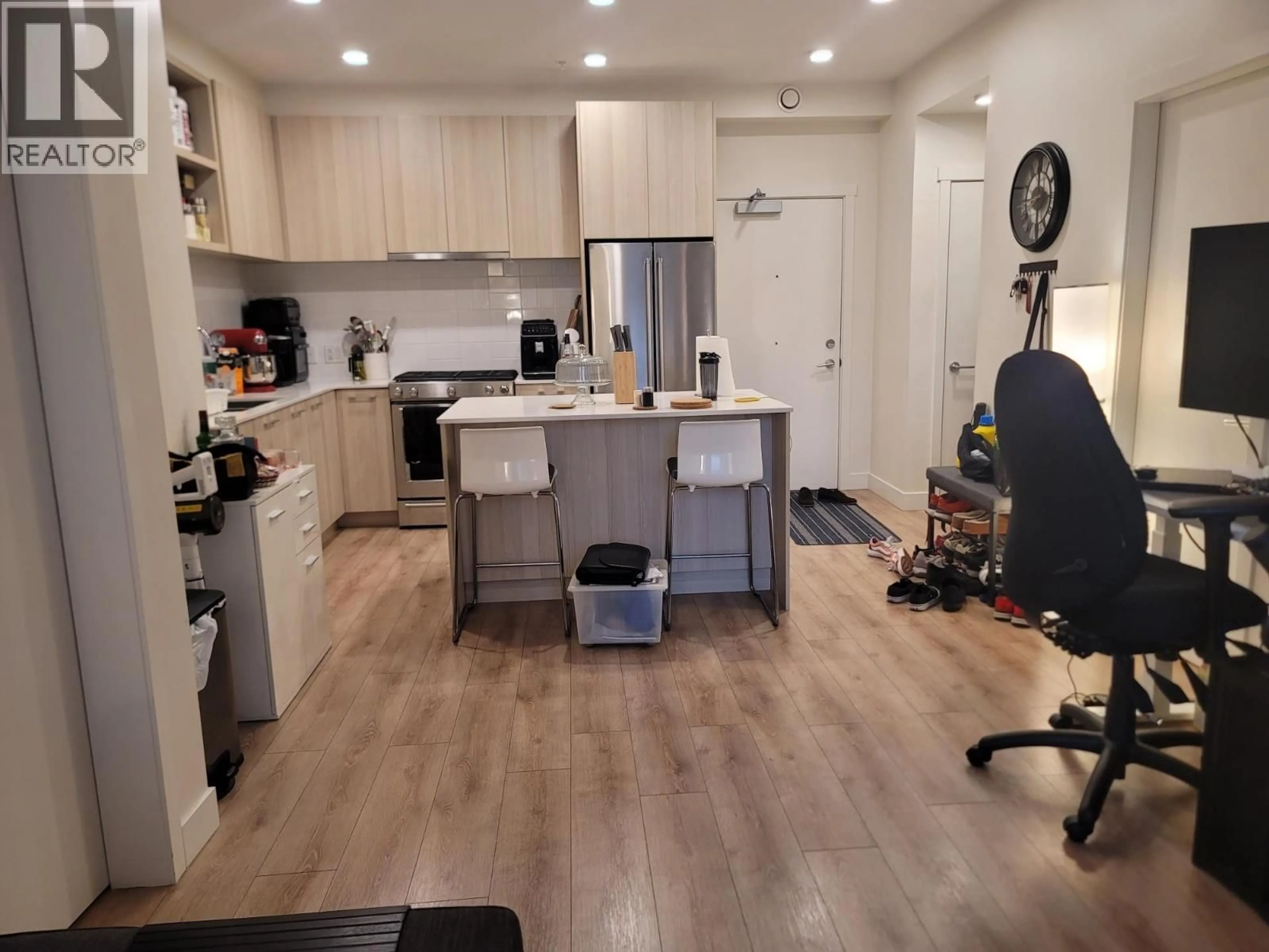Open concept kitchen, wood/laminate floor for 212 - 721 ANSKAR COURT, Coquitlam British Columbia V3J0L4