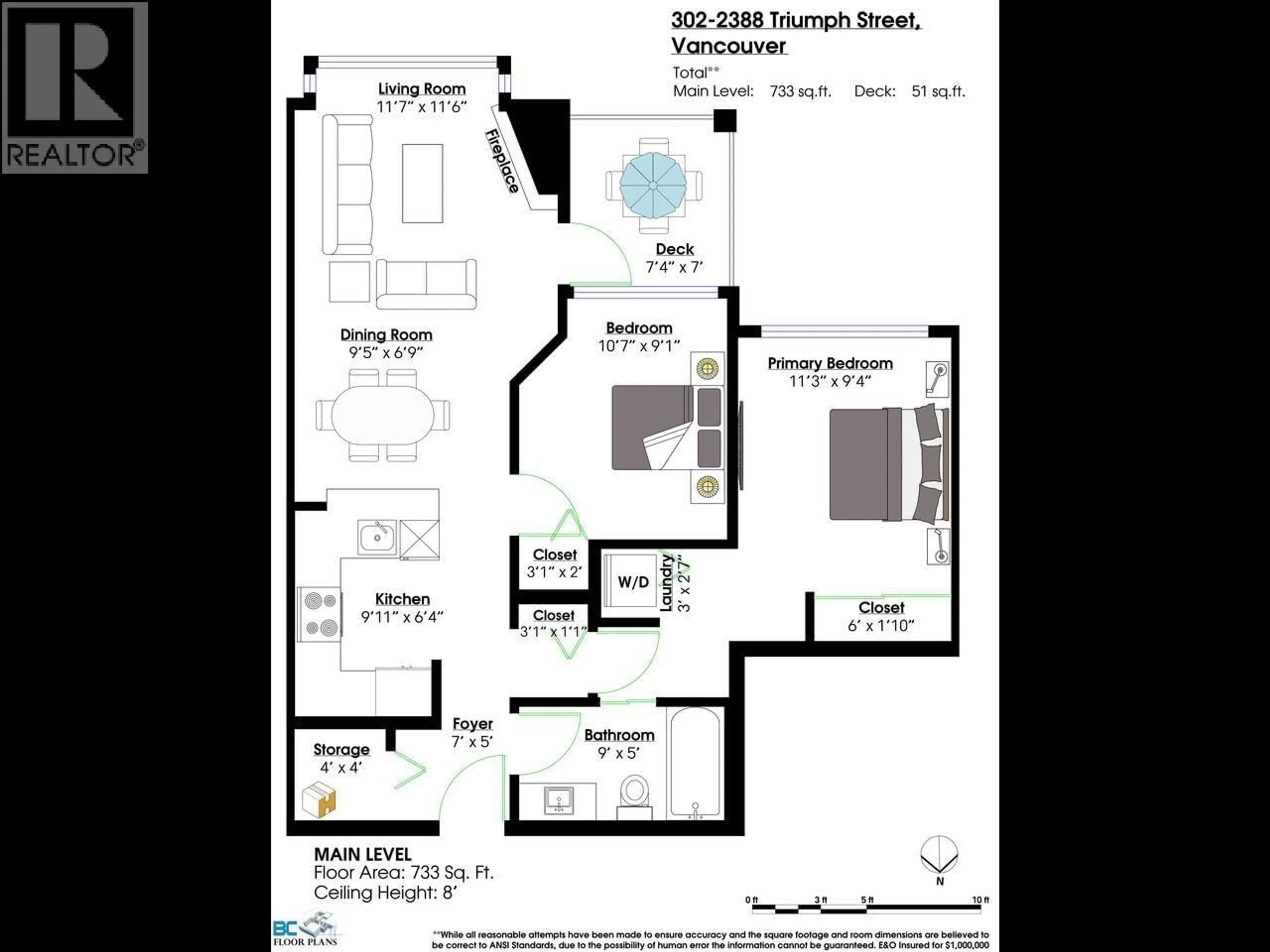 Floor plan for 302 - 2388 TRIUMPH STREET, Vancouver British Columbia V5L1L5