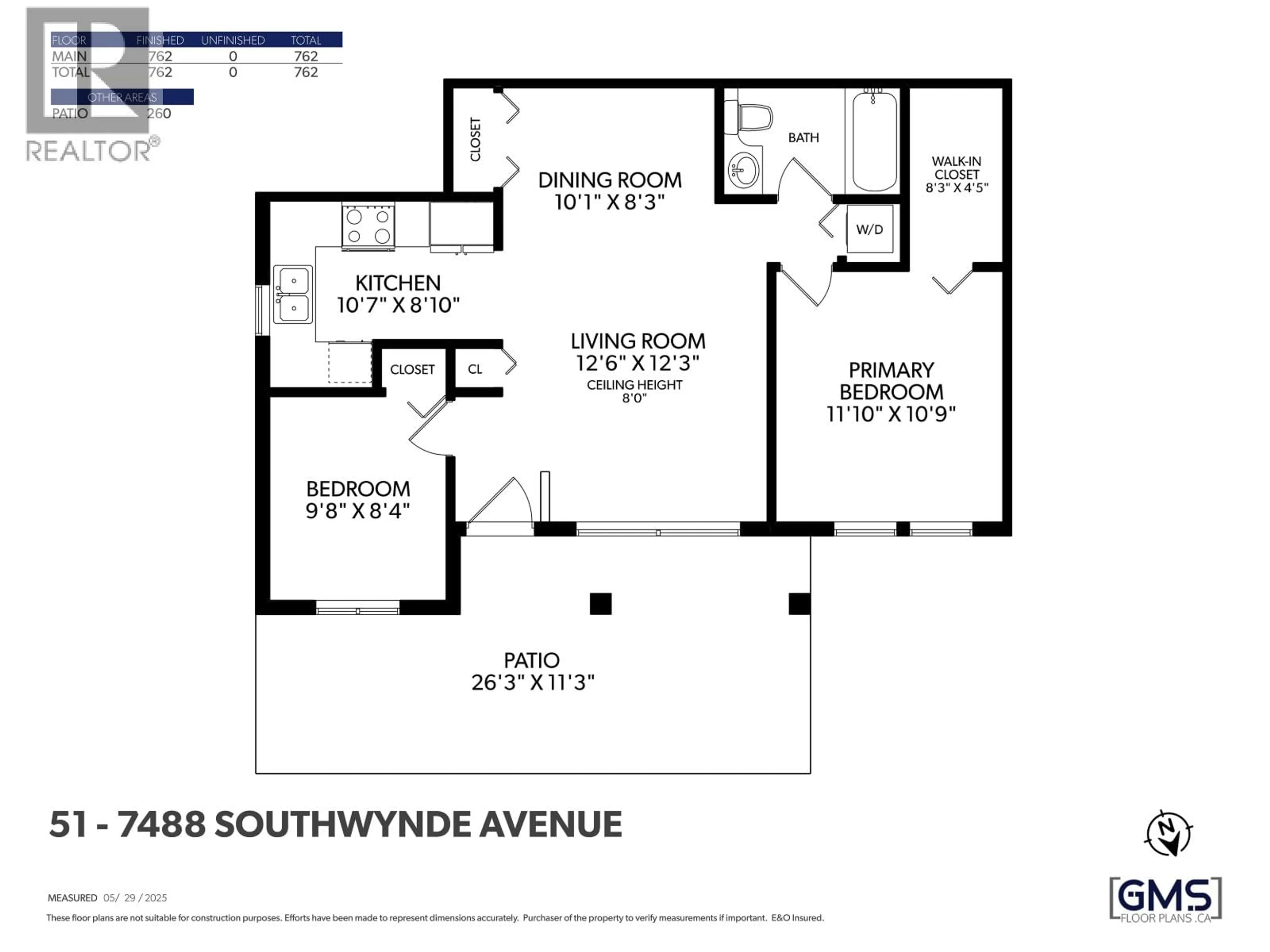 Floor plan for 51 - 7488 SOUTHWYNDE AVENUE, Burnaby British Columbia V3N5C6
