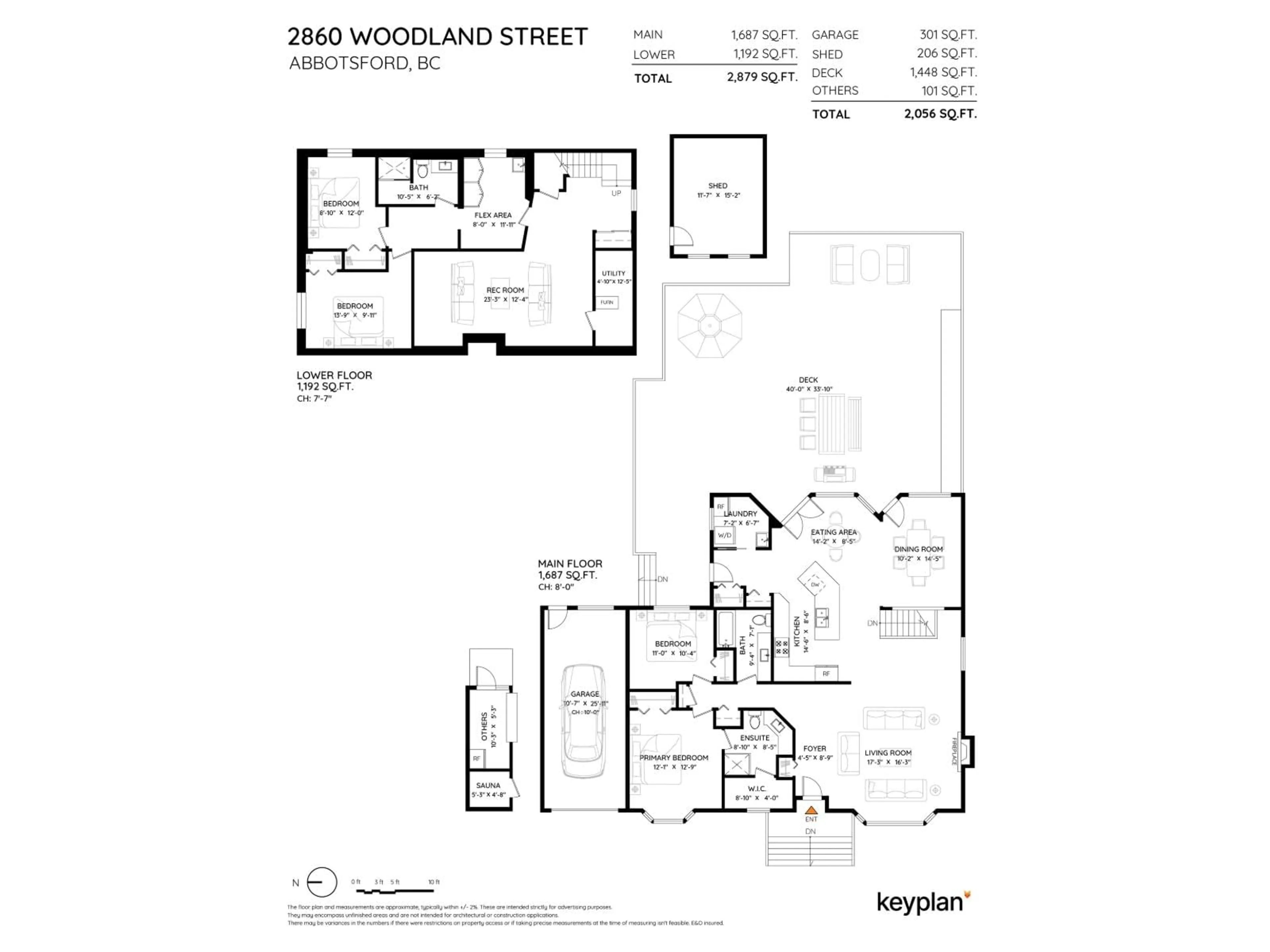 Floor plan for 2860 WOODLAND, Abbotsford British Columbia V2S4E4